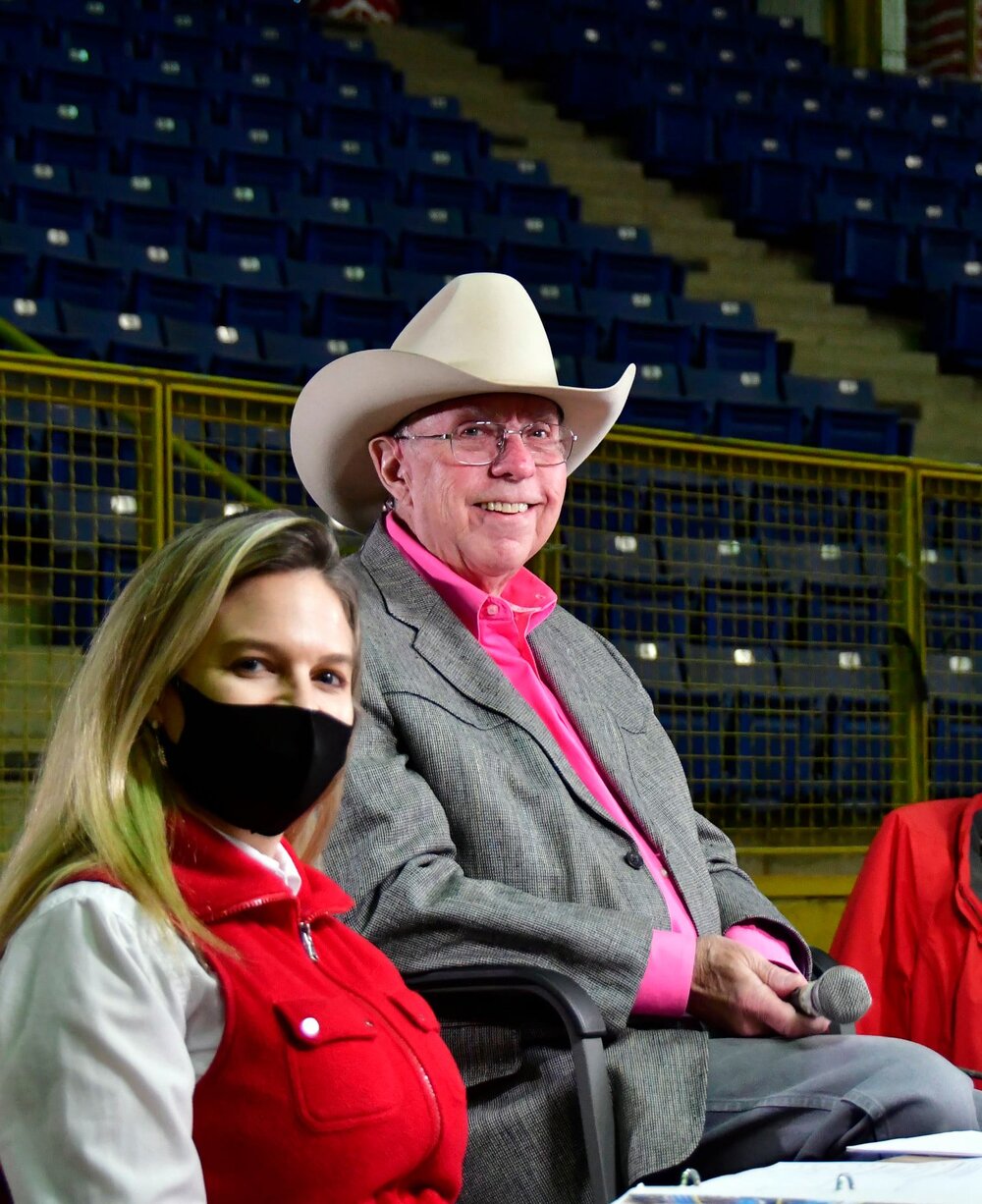 Annual Show 2020 Mike Green Keller and Kellie Edgett Announcers booth.jpg