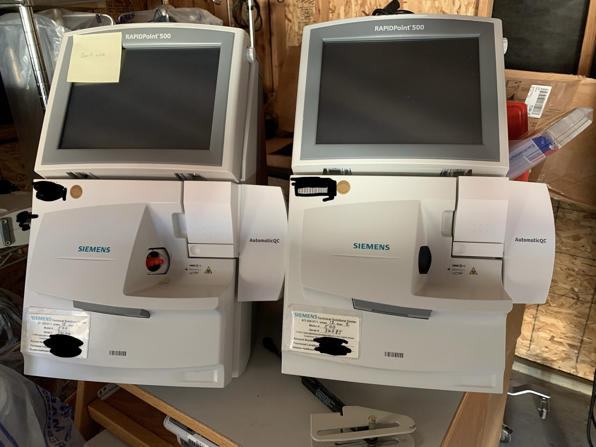2014 Siemens RapidPoint 500 Blood Gas Analysis Systems - 2qty