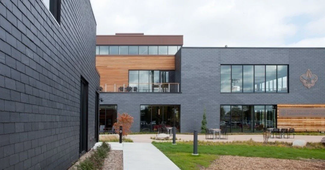CUPACLAD 101 Logic 

Project: Boy Scouts of America Leadership Center
Fort Snelling, Minnesota
Architect:  Cuningham Group Architecture

&ldquo;The slate contributed to the overall aesthetic with its modern metallic luster and yet modest-compliment t
