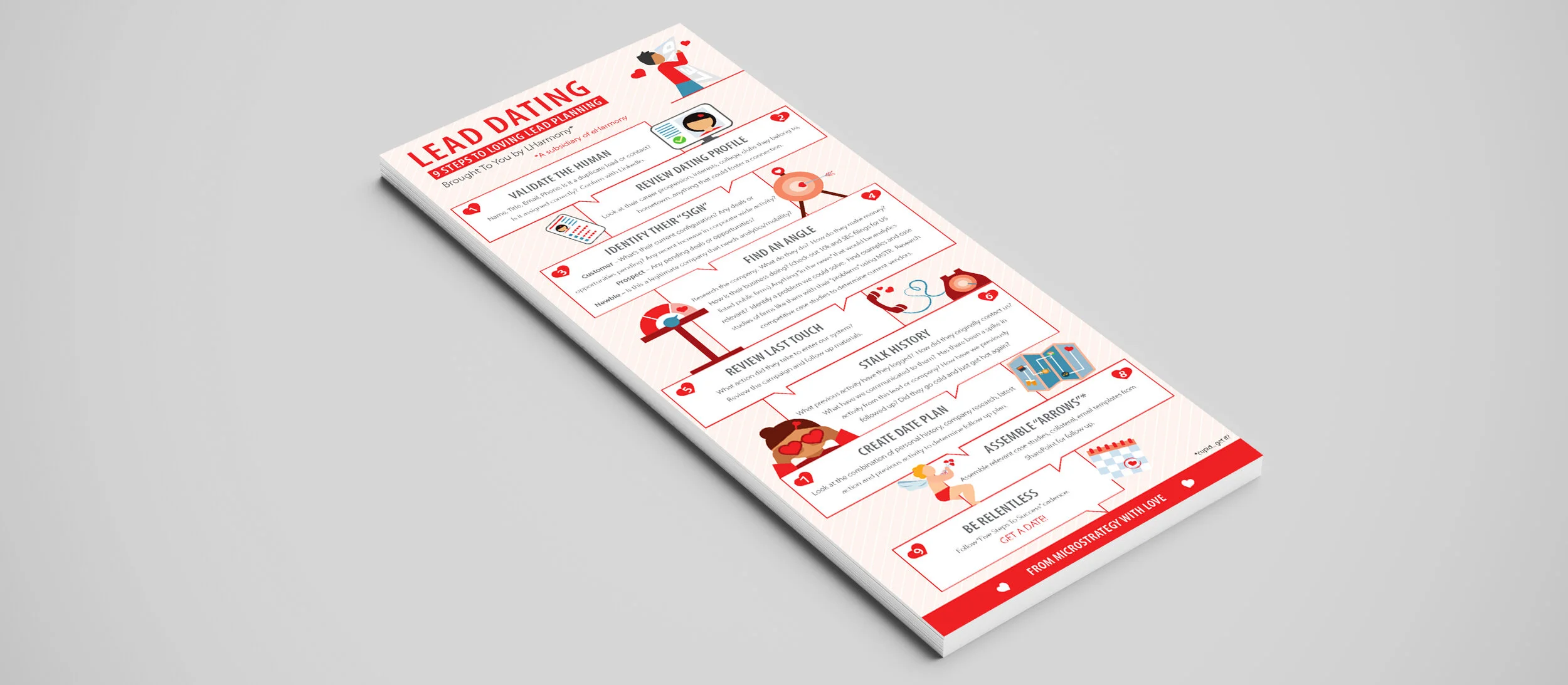 Lead dating infographic card give away