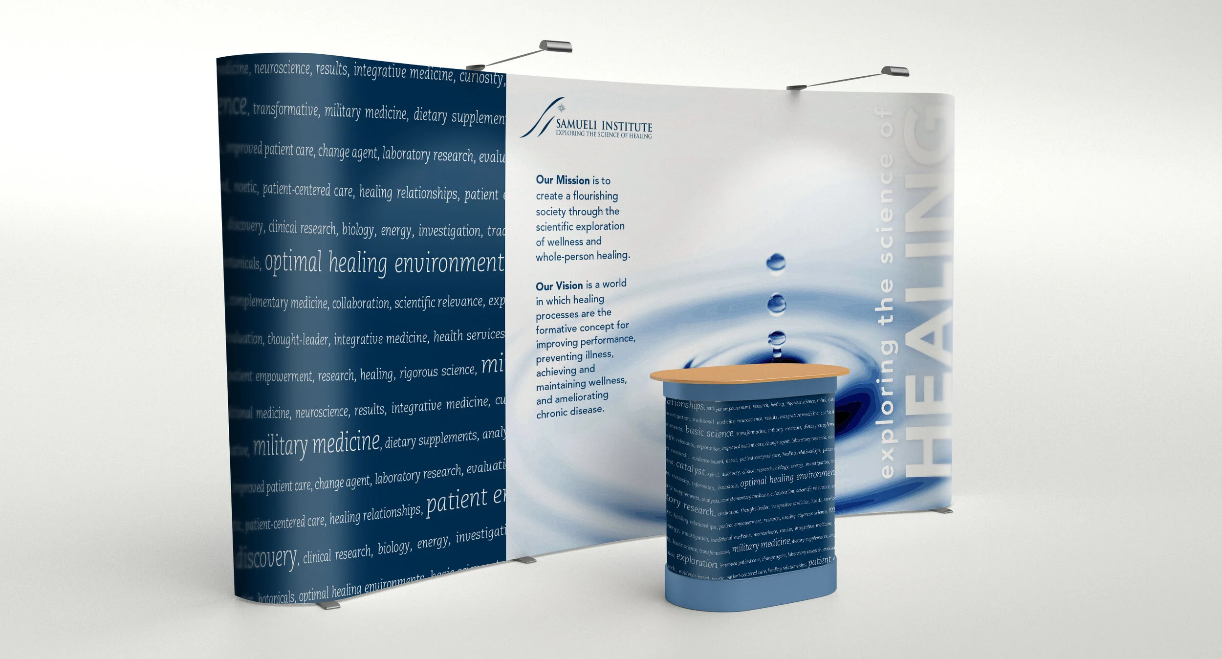 Samueli Institute trade show booth