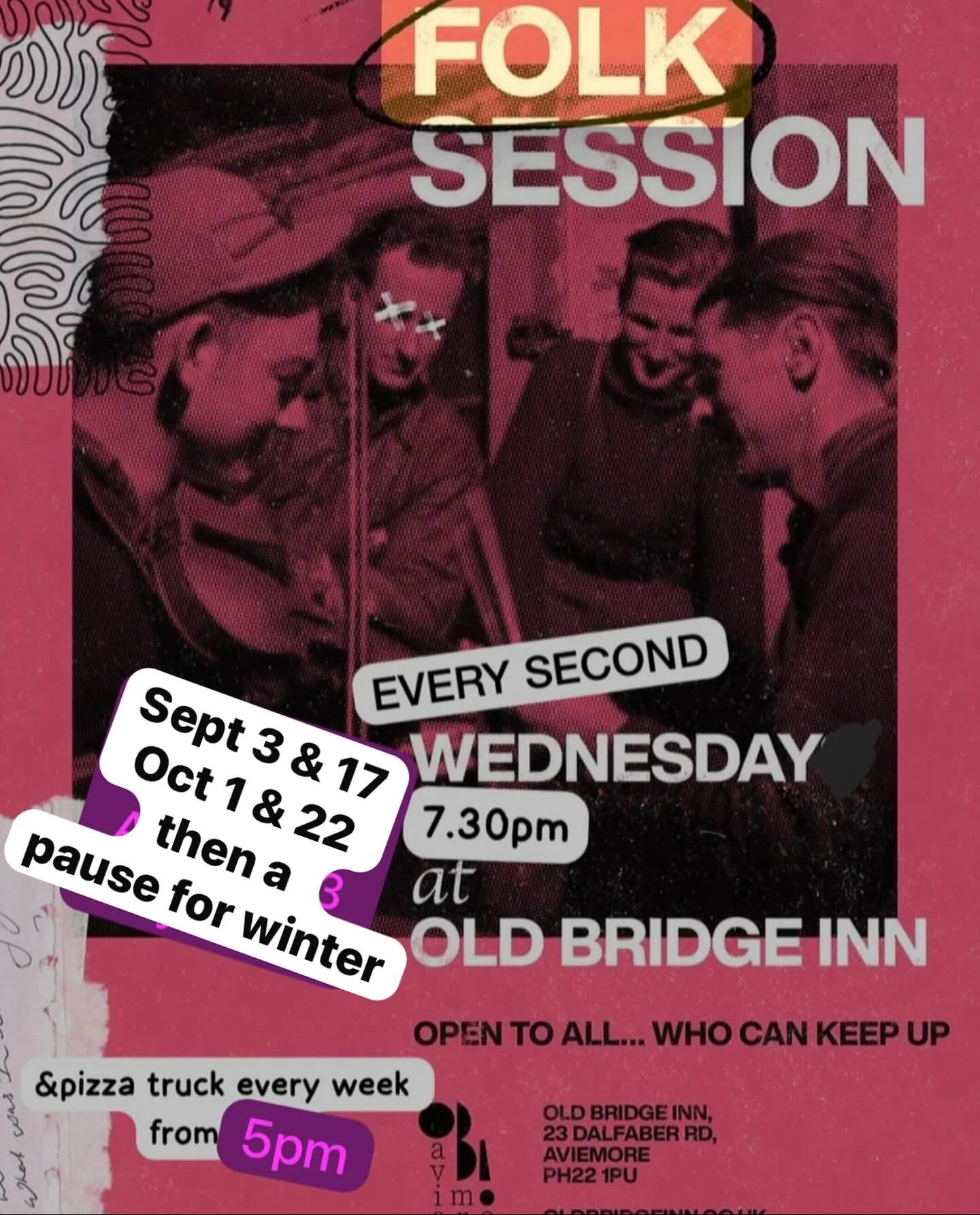 Session tonight, from 7.30pm. Pizzas from 5. Drinks from now and forever.