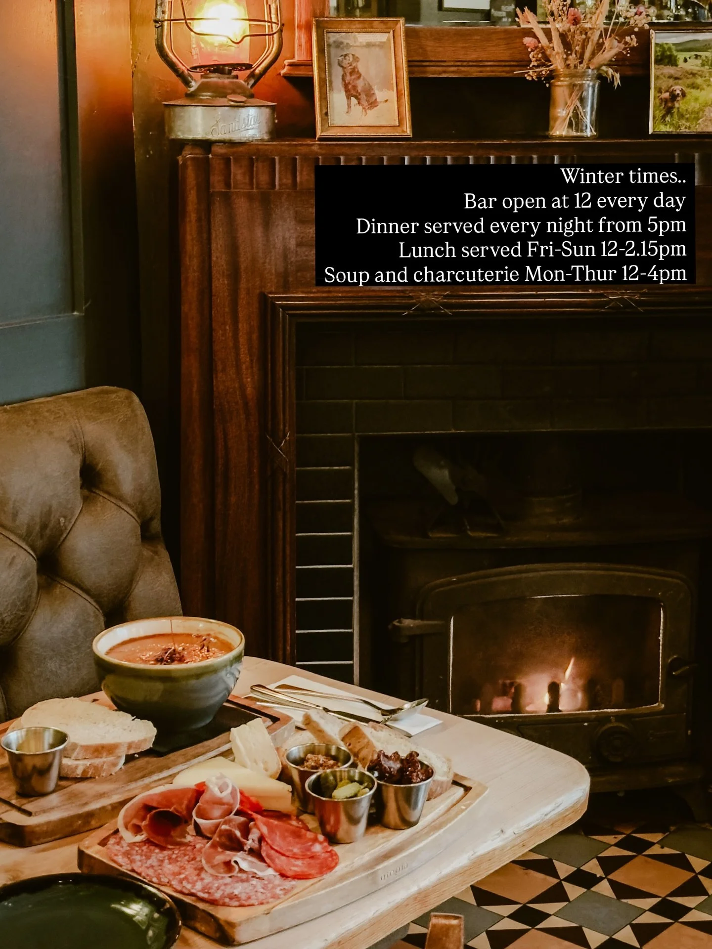 We&rsquo;re moving into winter times&hellip;.but we&rsquo;ll still be open every day from 12 throughout these gloriously quiet months.

The fire will be on and we&rsquo;ll have food available every day and night.

Space for you, your dog and your cam