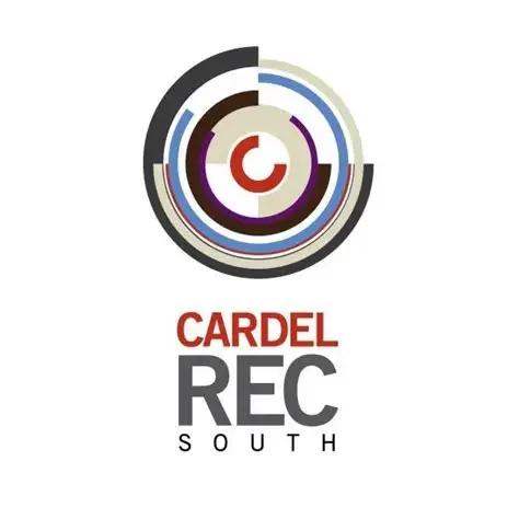 A circular abstract logo with various colored segments above the text 'CARDEL REC SOUTH'.