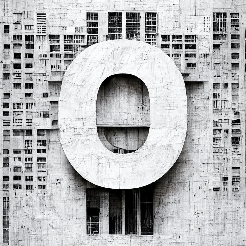 00️⃣🅾️
.
#36daysoftype #typography #artificialintelligence #blackandwhite #architectural #drawingwithai