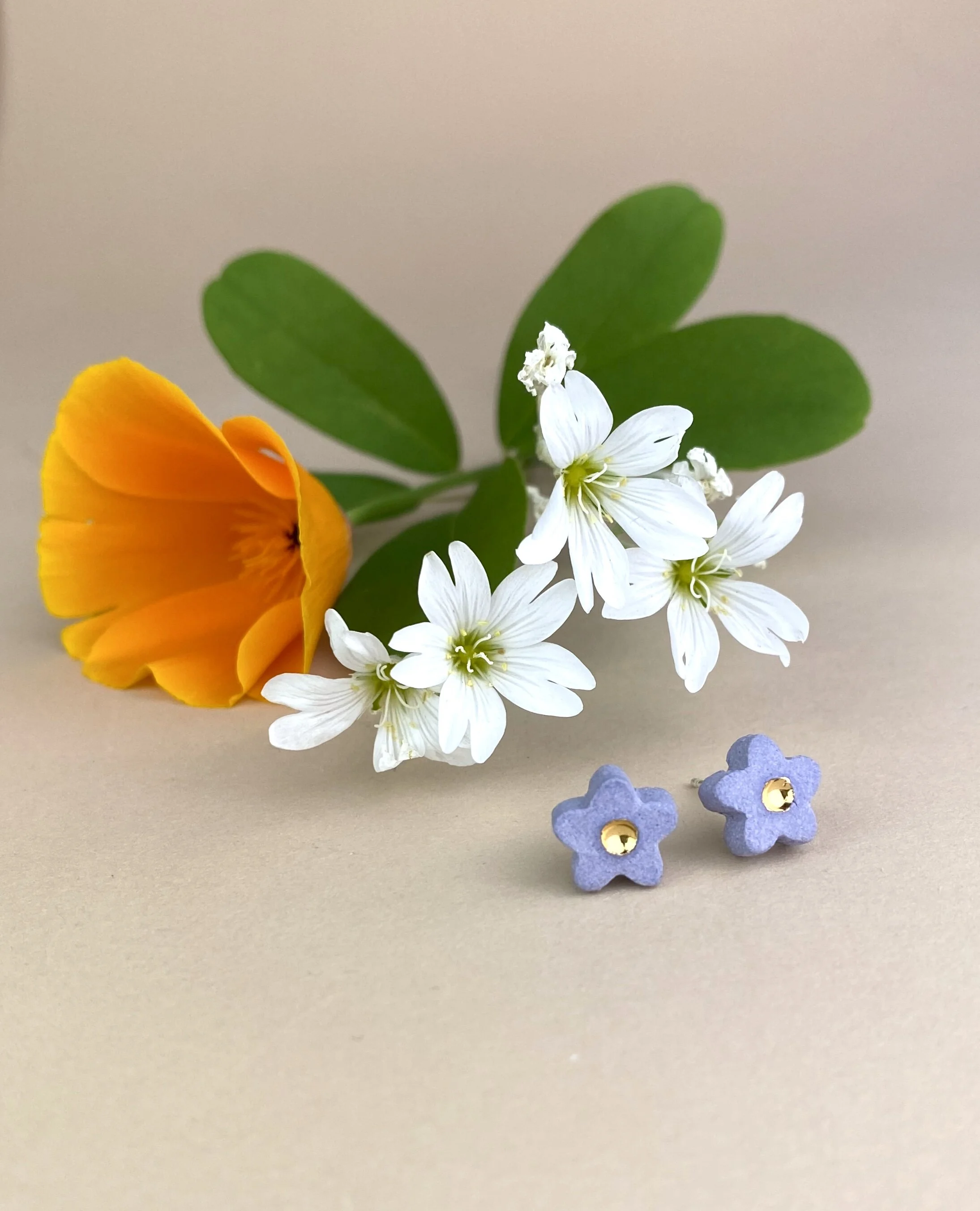 Flower studs - various colors
