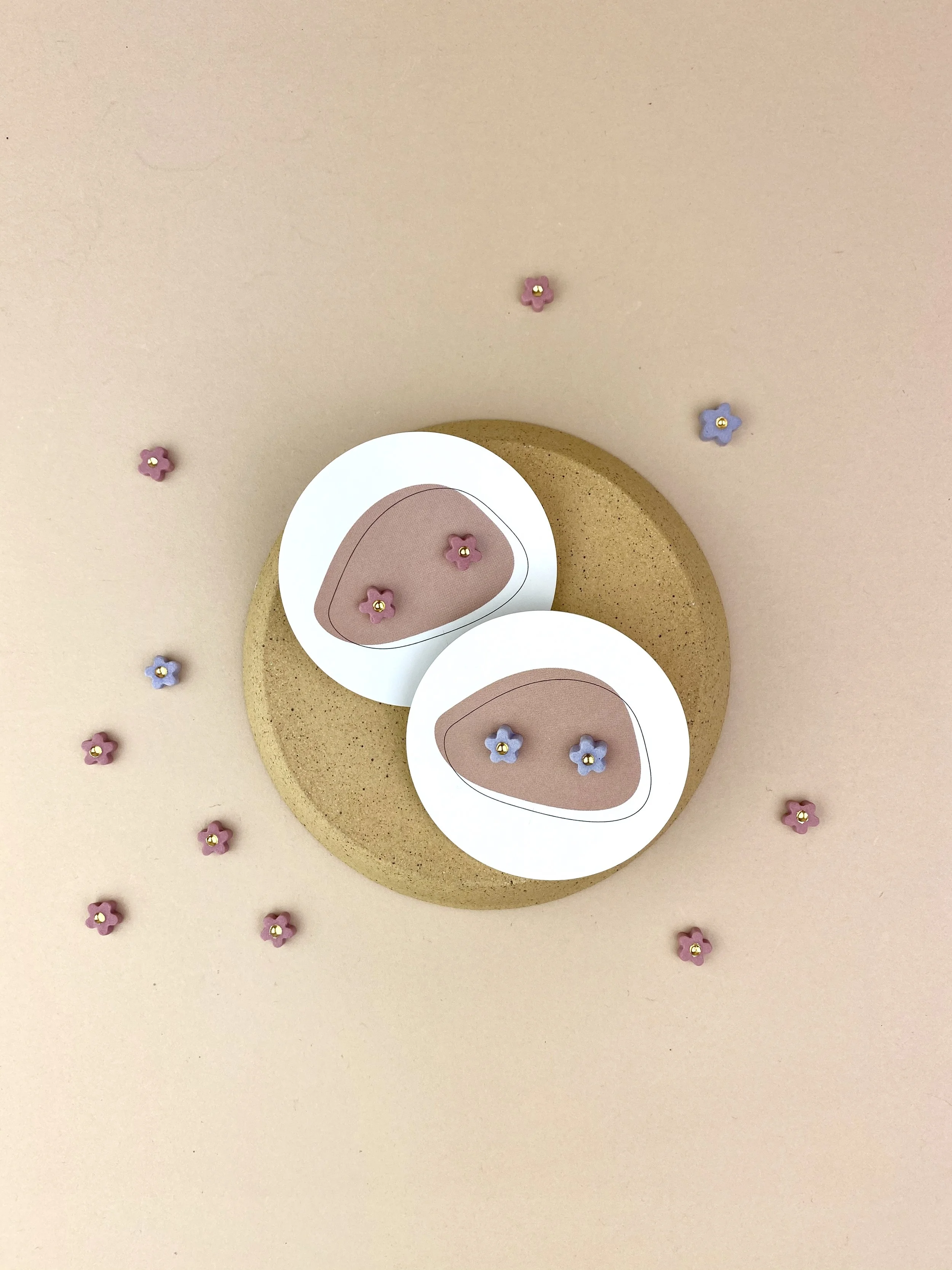 Flower studs - various colors