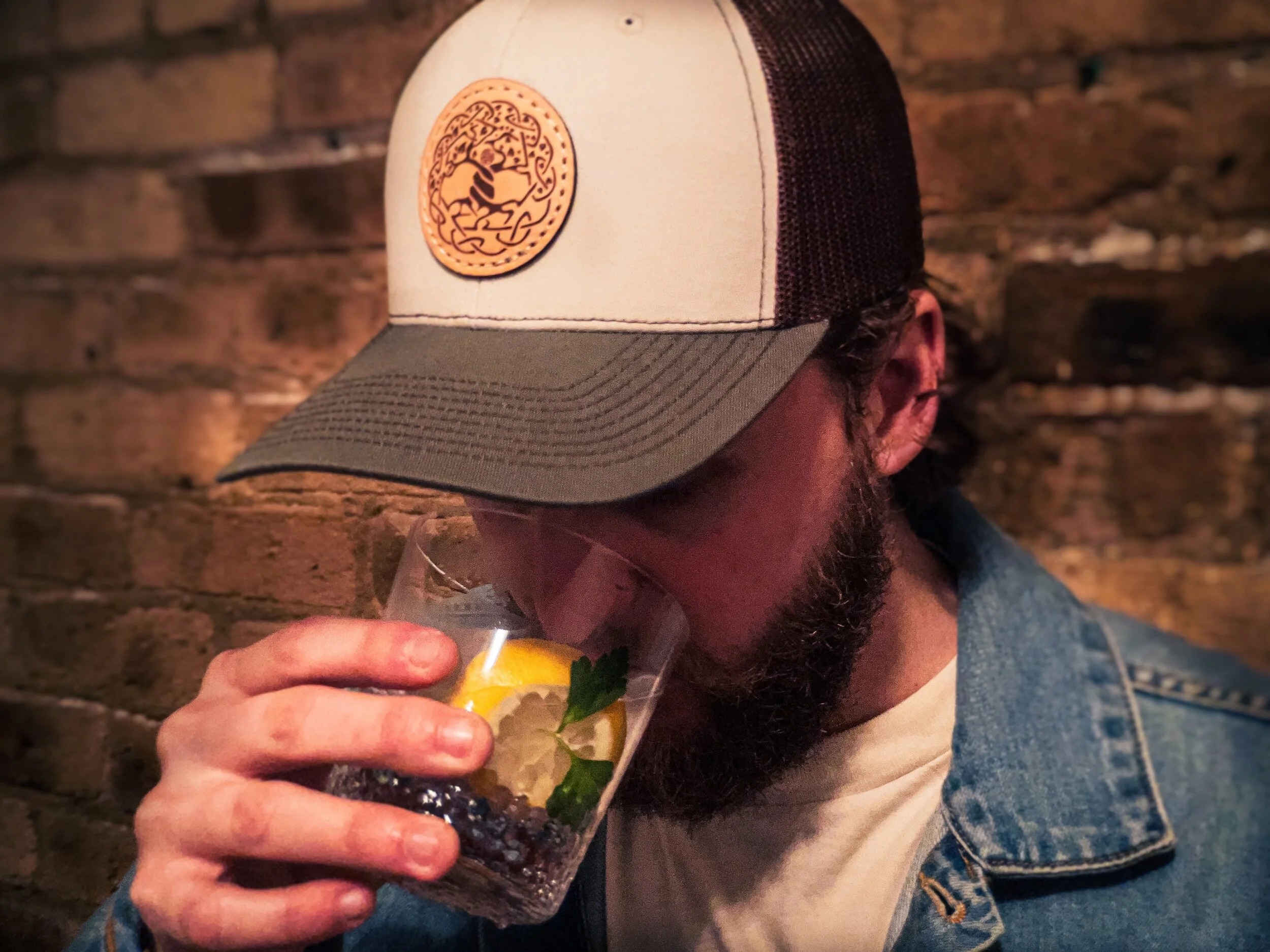 Silver Tree Leather Patch Hat