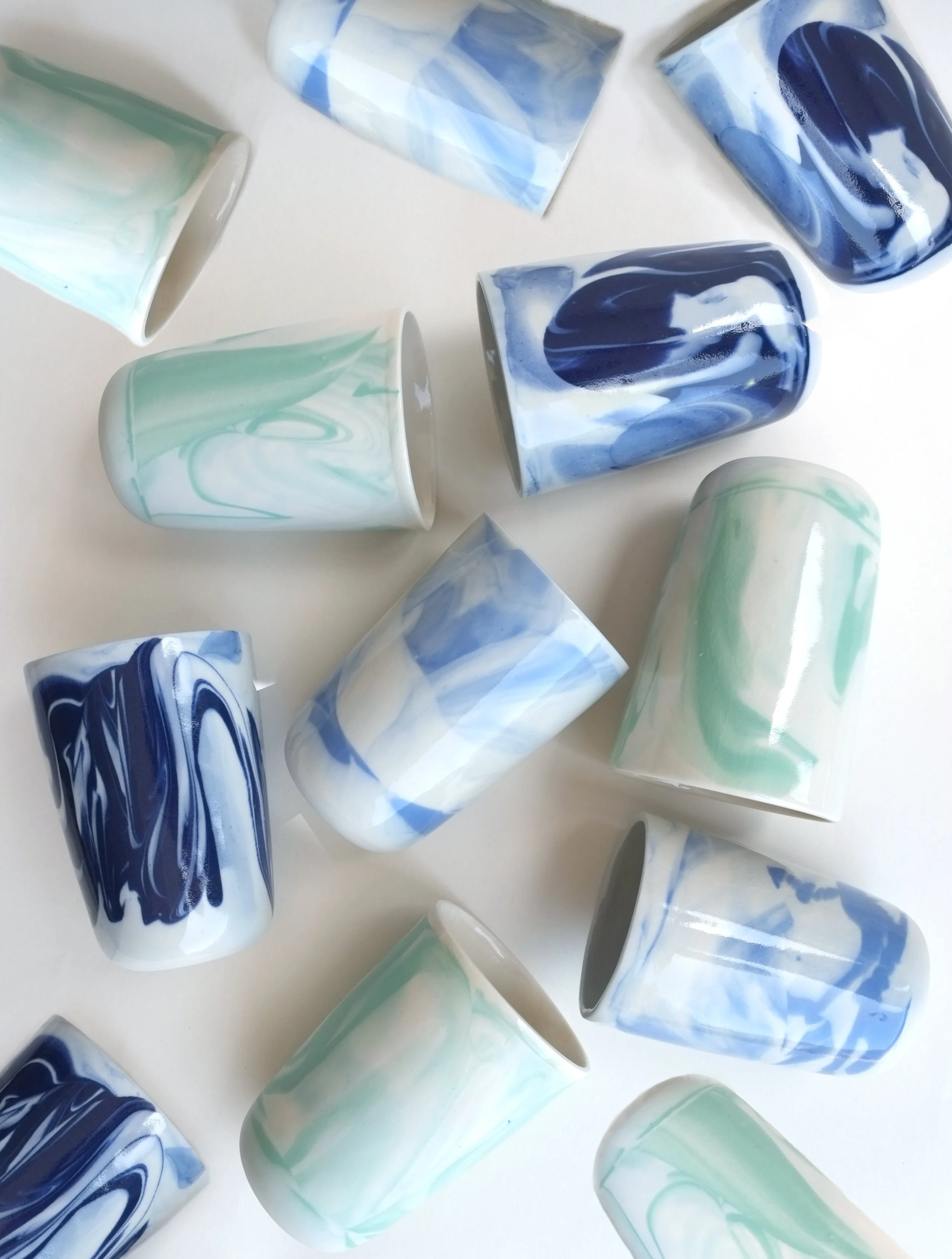 Ocean Inspired Marbled Tumblers