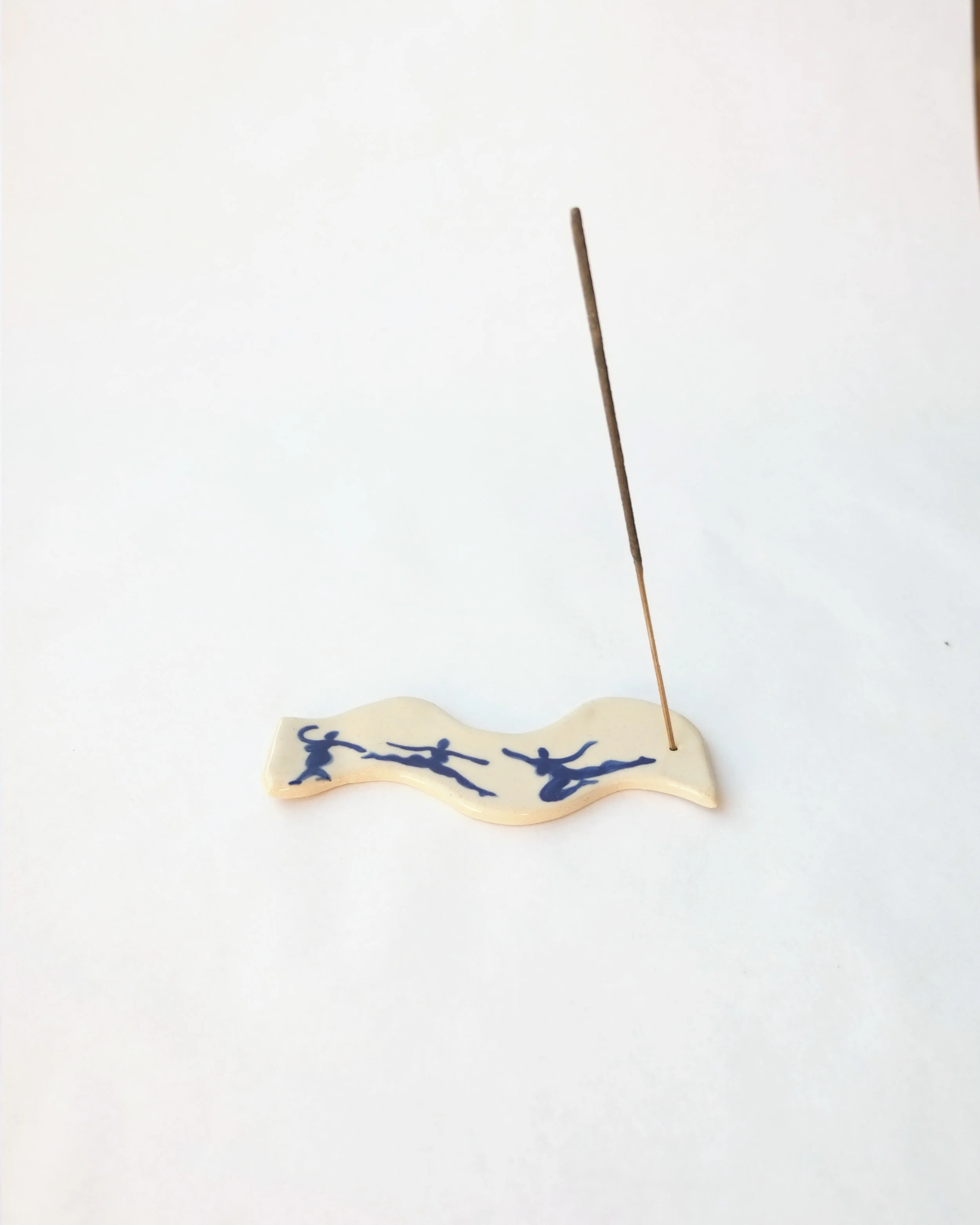 Blue Dancer Ceramic Incense Holder