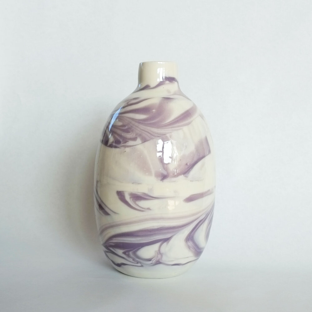 Ceramic travel mug, handmade terracotta marble — Rex Design
