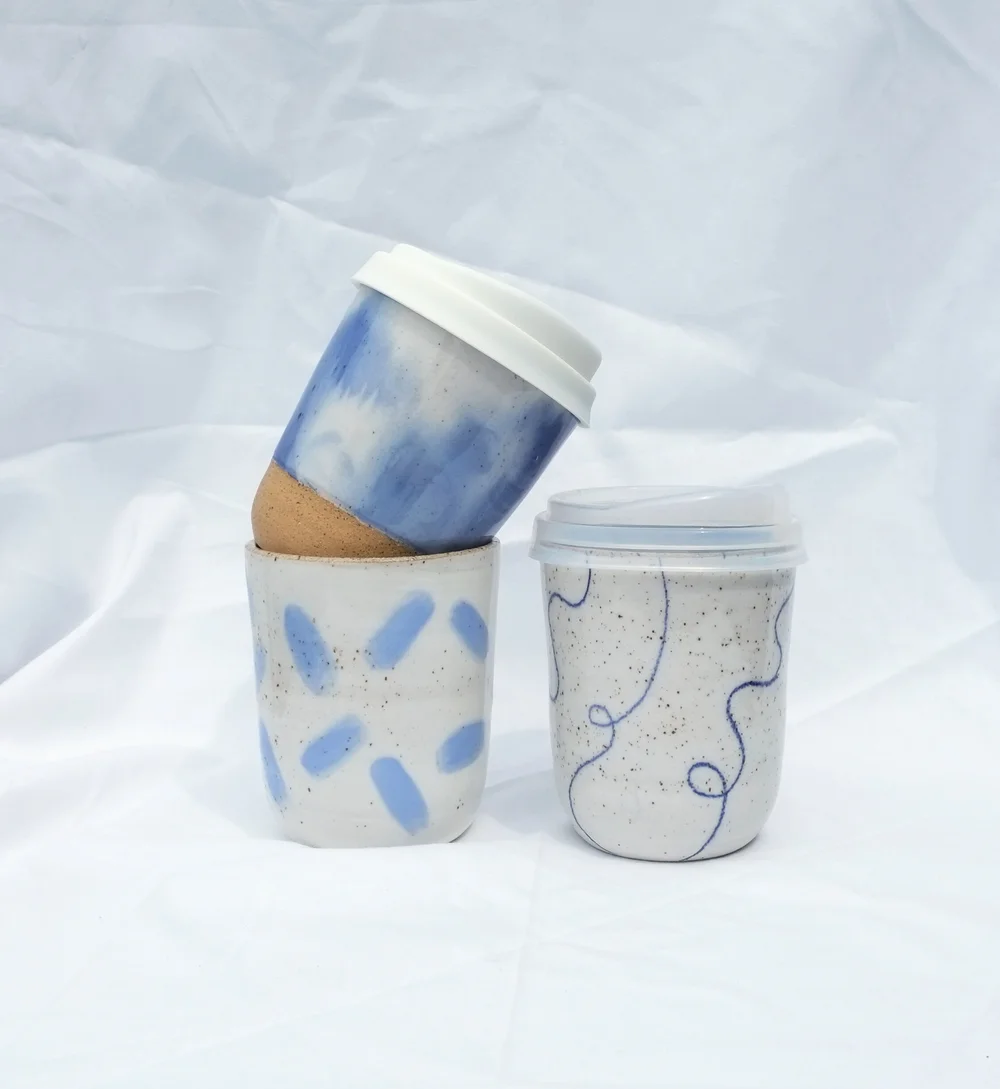 Handmade Ceramic Travel Mug Travel Coffee Cup Rex Design