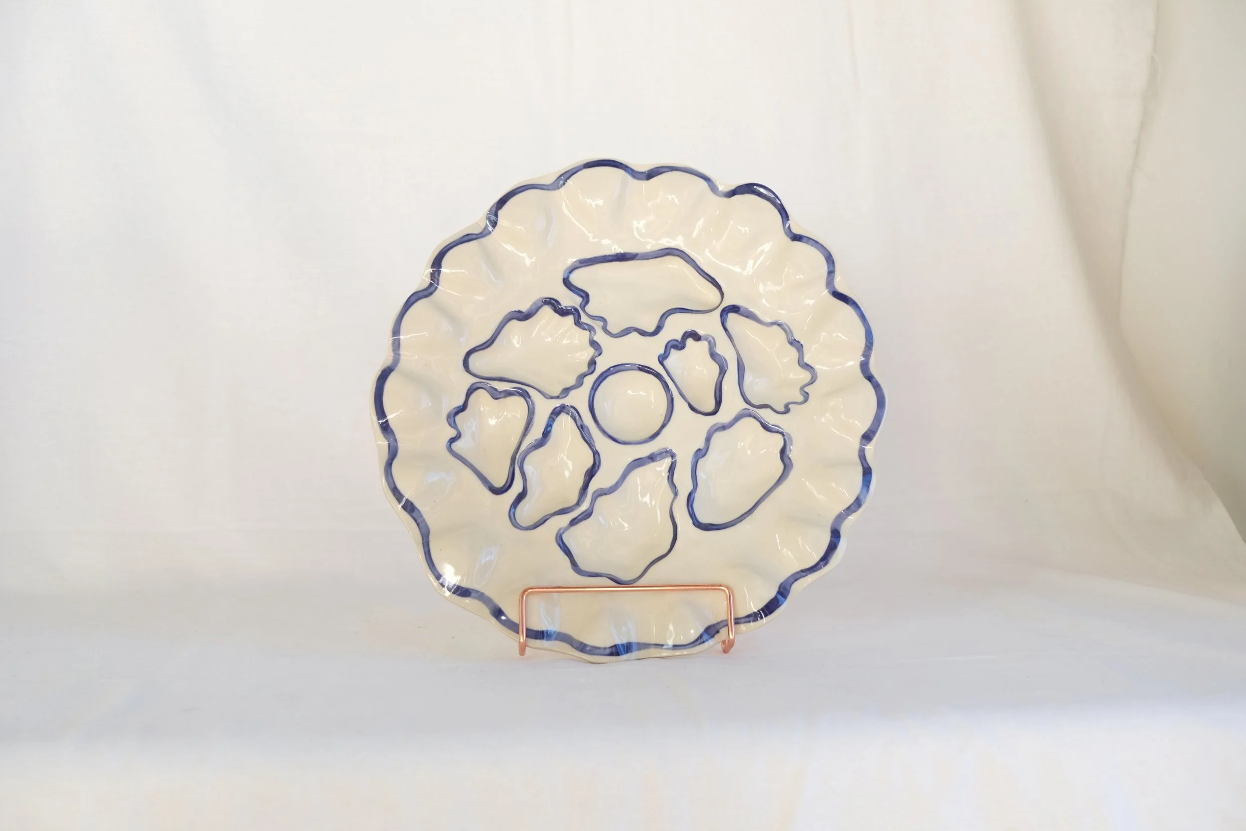 Oyster Plate -   all blue 1