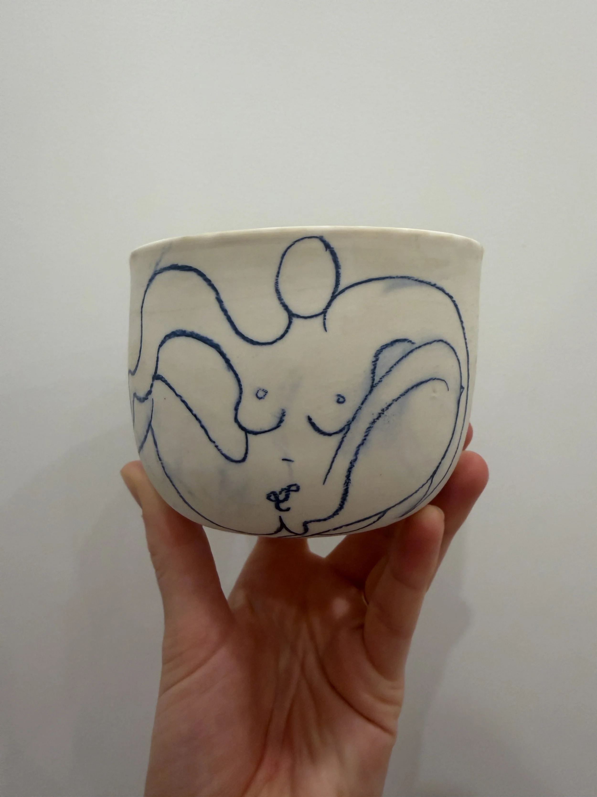 Small Nude Line Drawn Planter (Second)
