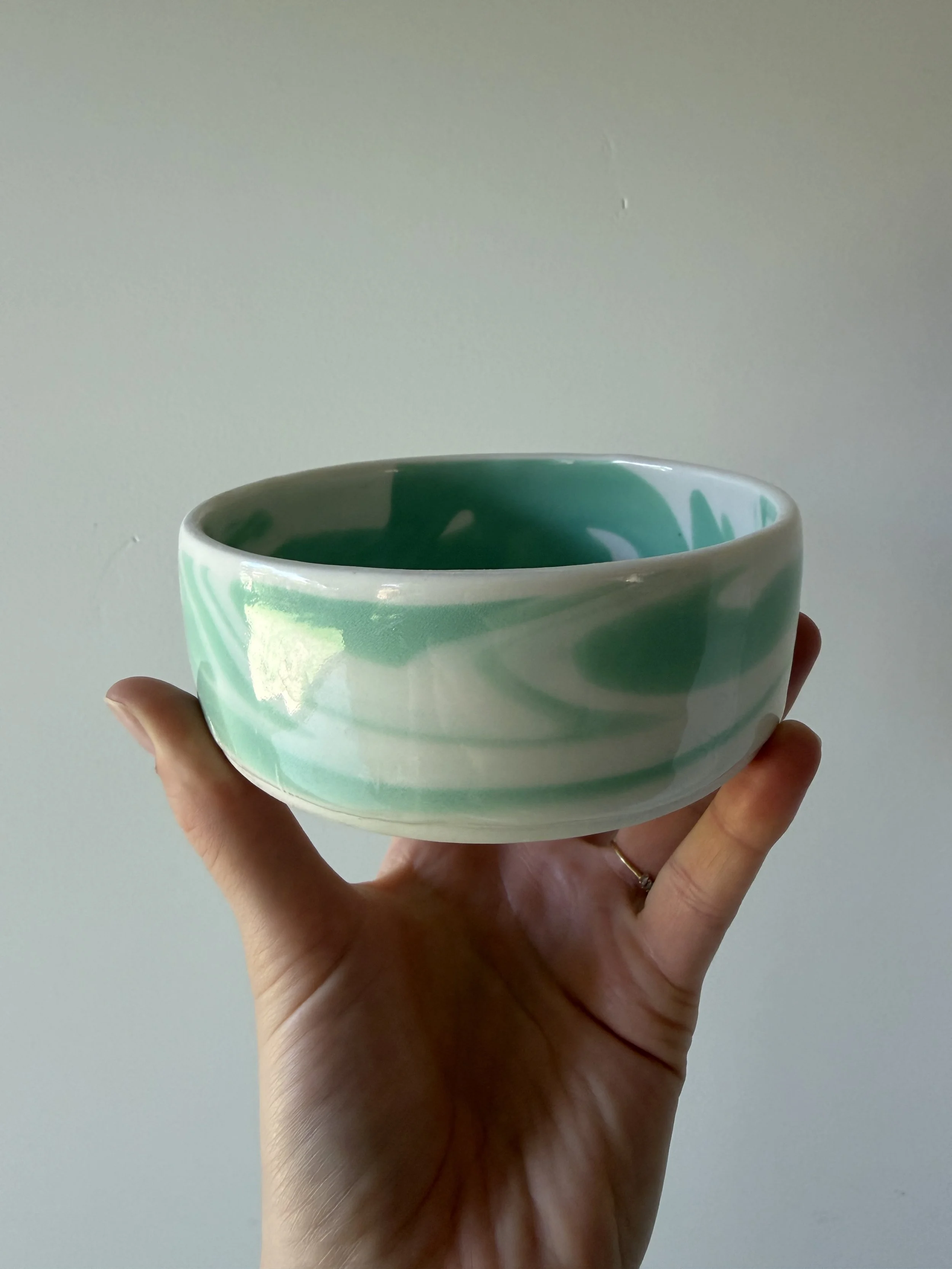 Marble Dog Bowl - Last Chance - green