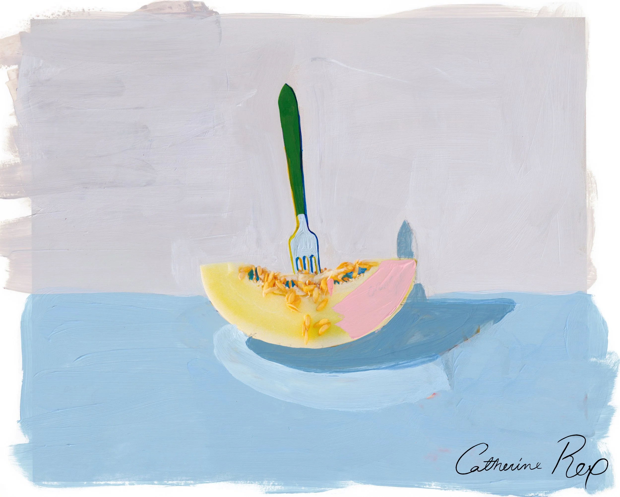 Melon and Fork – Limited Giclée Art Print