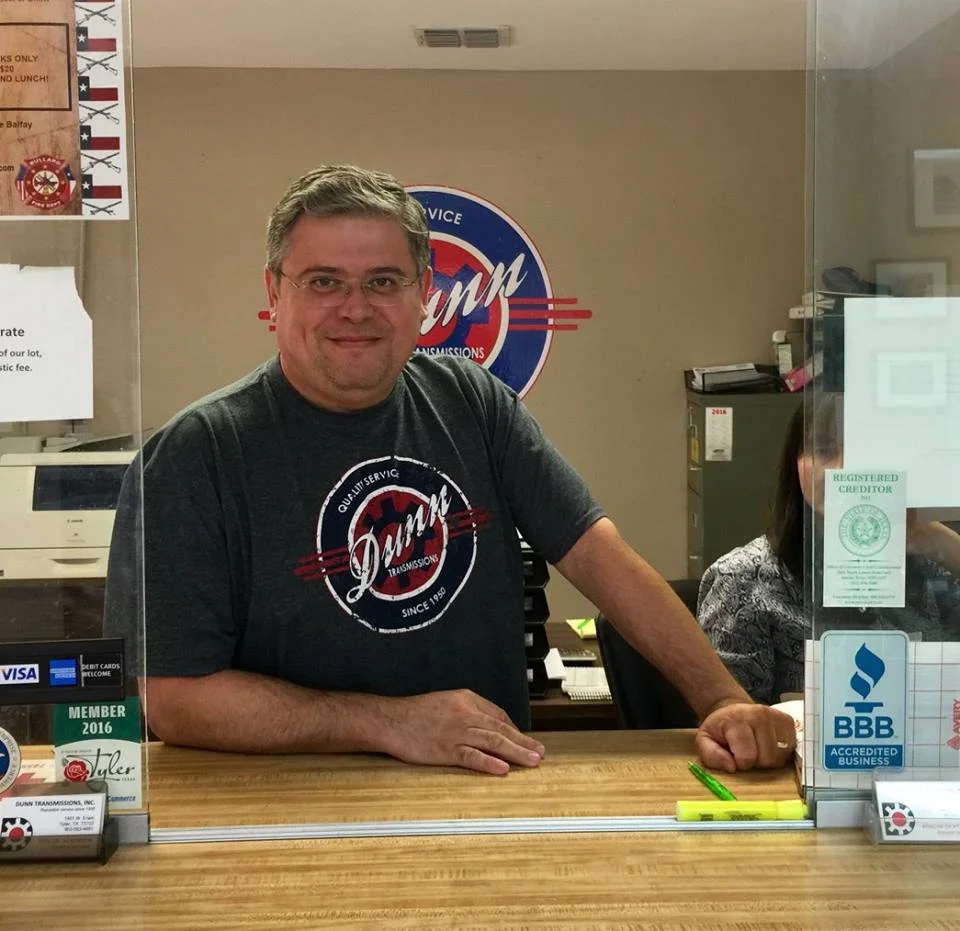 Armando welcomes customers to the service office.