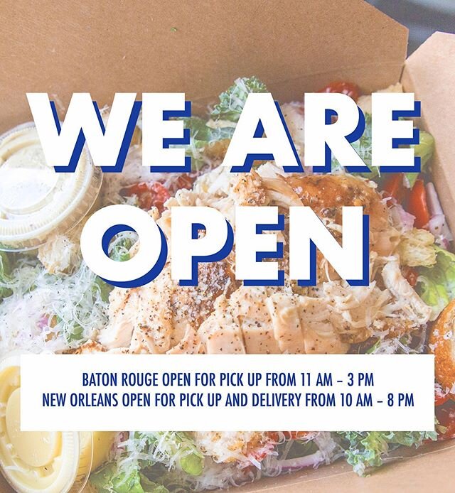 We&rsquo;re open, y&rsquo;all. Head over to our website 👆 to place your order online for pickup or delivery (delivery available at our Freret location only). These times are tough, and we need your support more than ever. Thankful for all of our cus