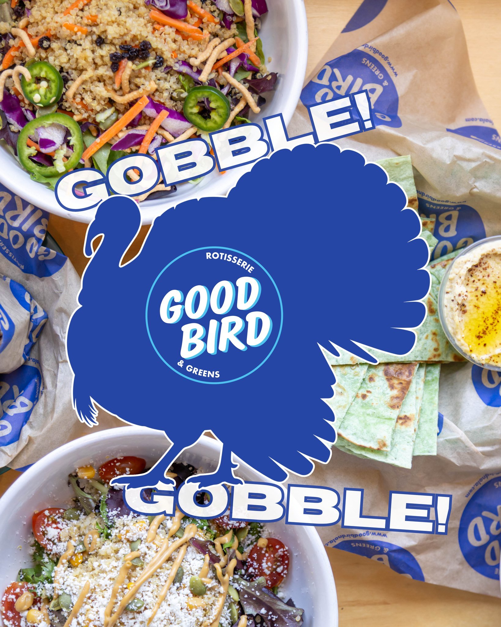 Traded in the rotisserie chicken for turkey today 🦃

Feeling extra thankful for good food, good people, and all the fresh flavors we get to share 🧡

Happy Thanksgiving from the Good Bird family!

We are CLOSED for the holiday. We will reopen Monday