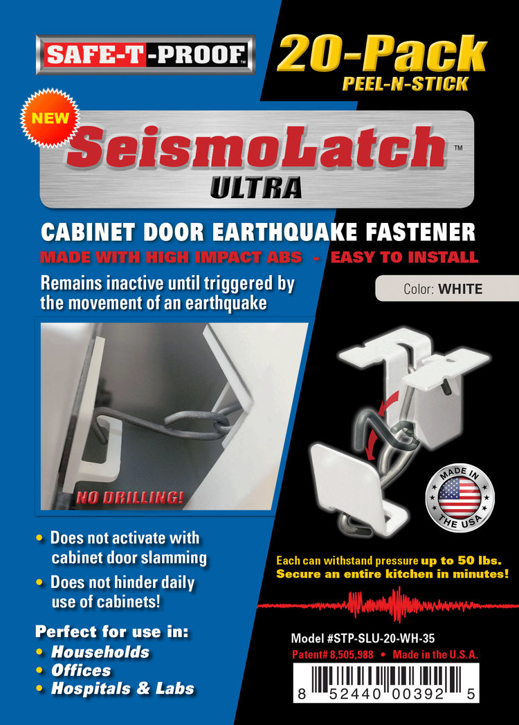 Seismolatch Ultra Automatic Cabinet Door Earthquake Latches