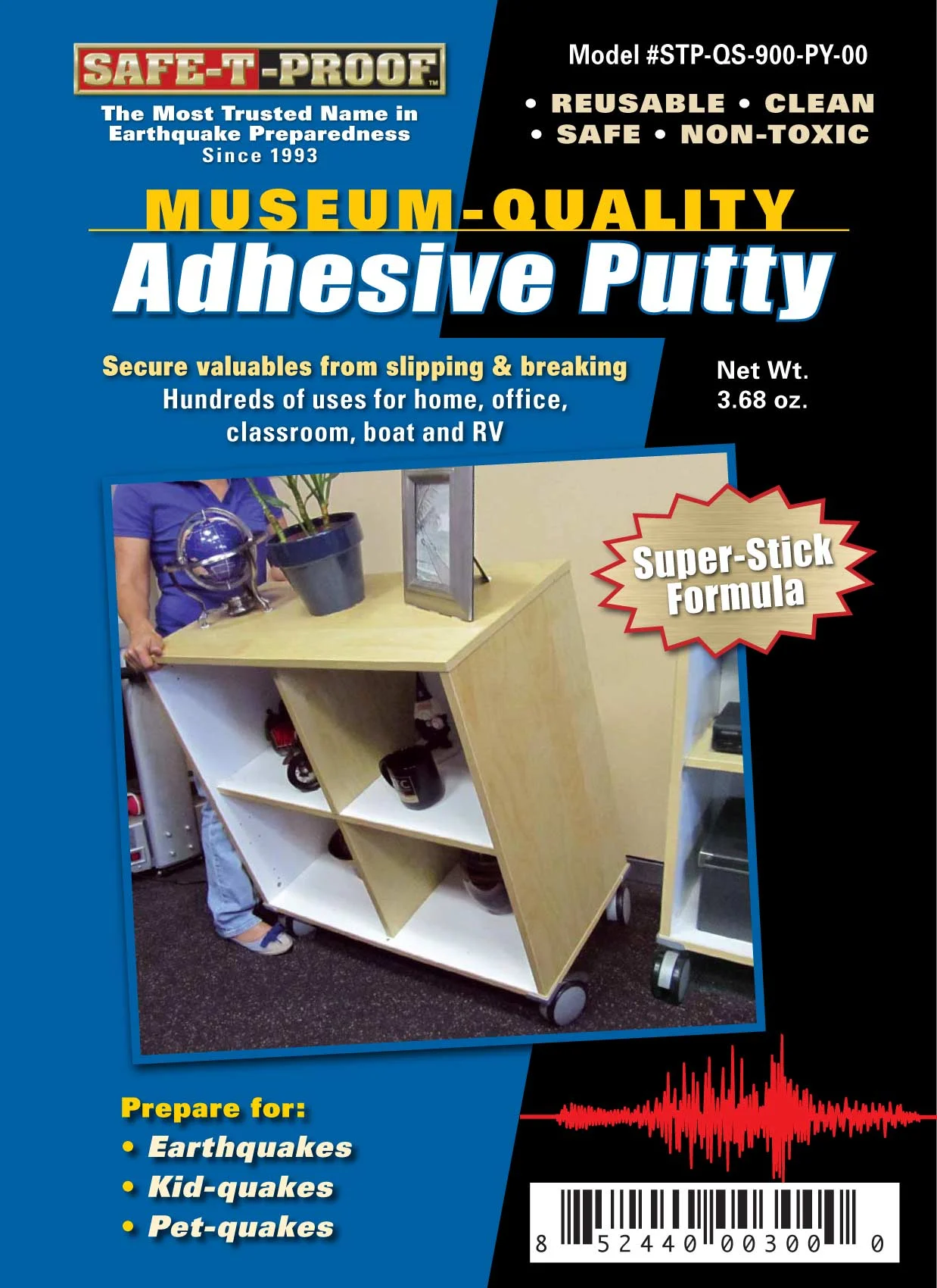 QUAKE SECURE: Museum Quality Adhesive Putty | Holds Tight!