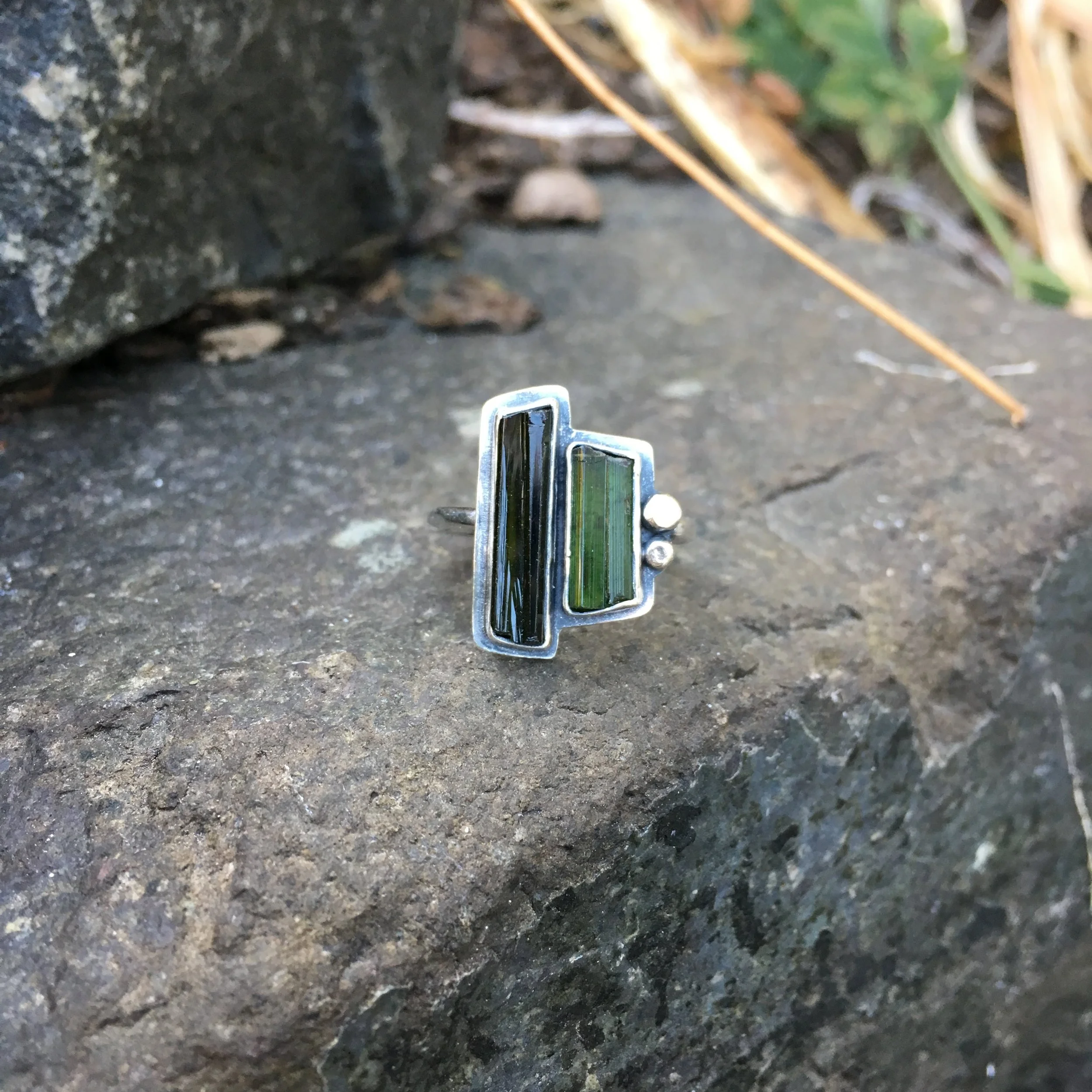 Double - Raw Green Tourmaline