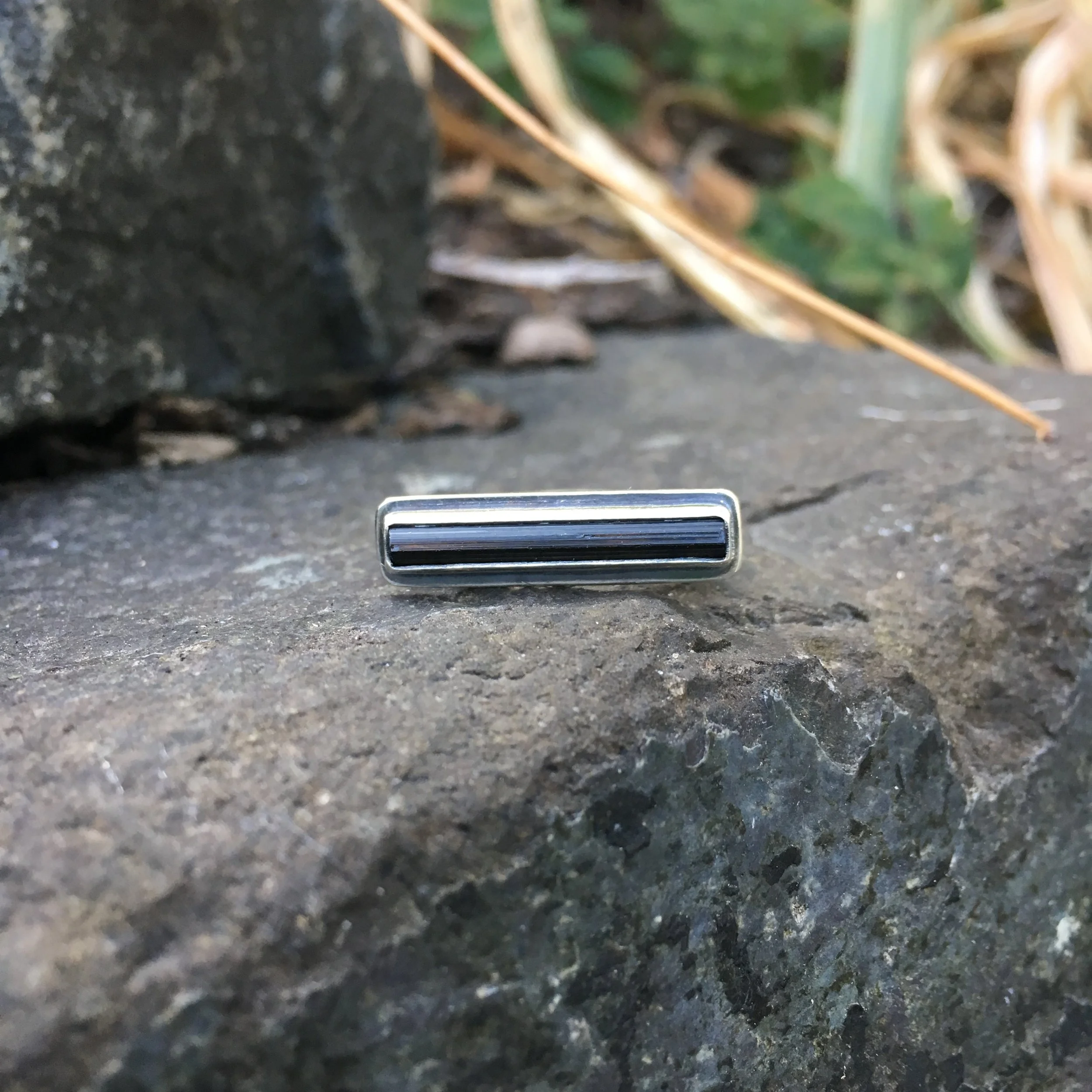 Raw Green Tourmaline Stick Ring