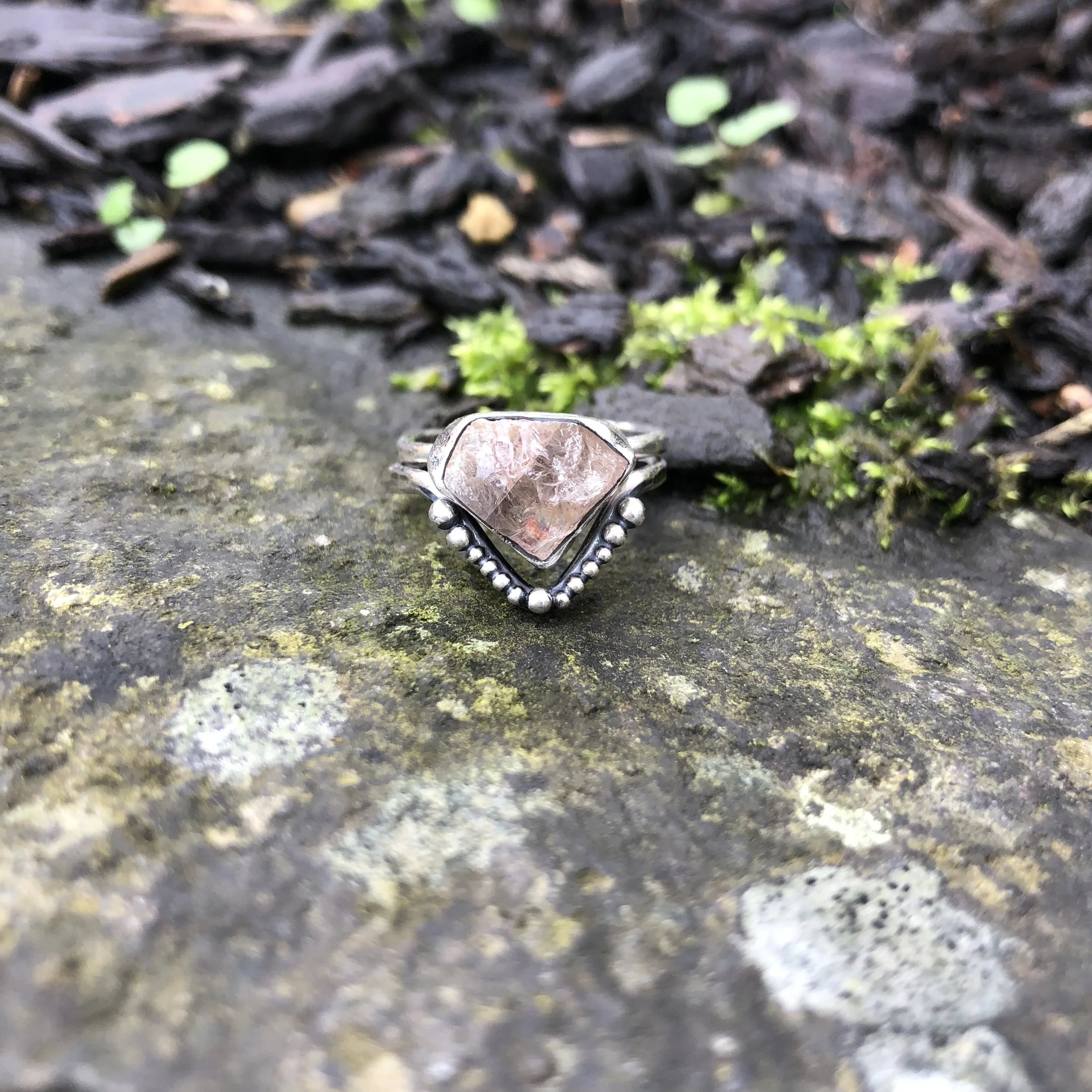 Raw Topaz Nesting Ring