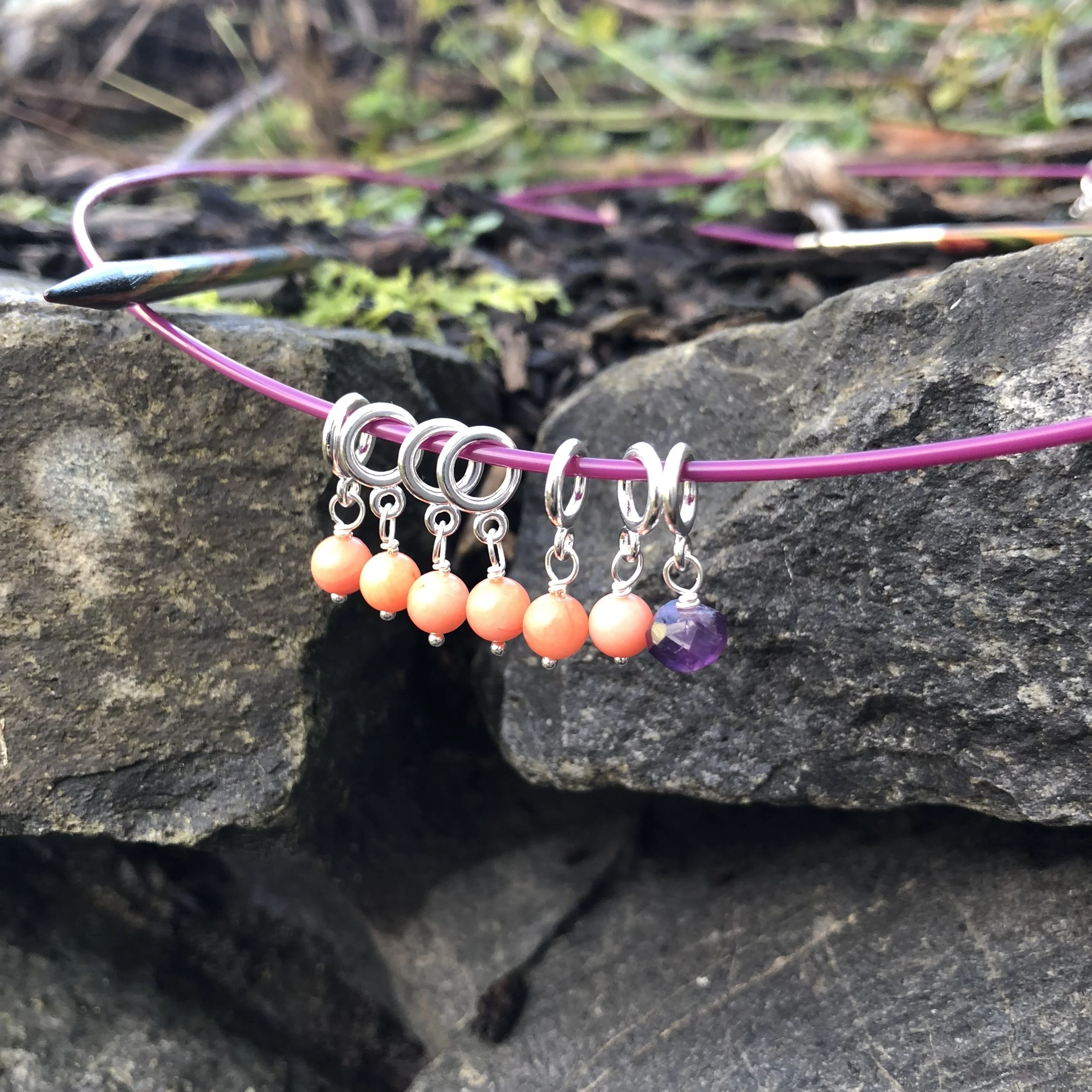 Stitch Markers - Coral