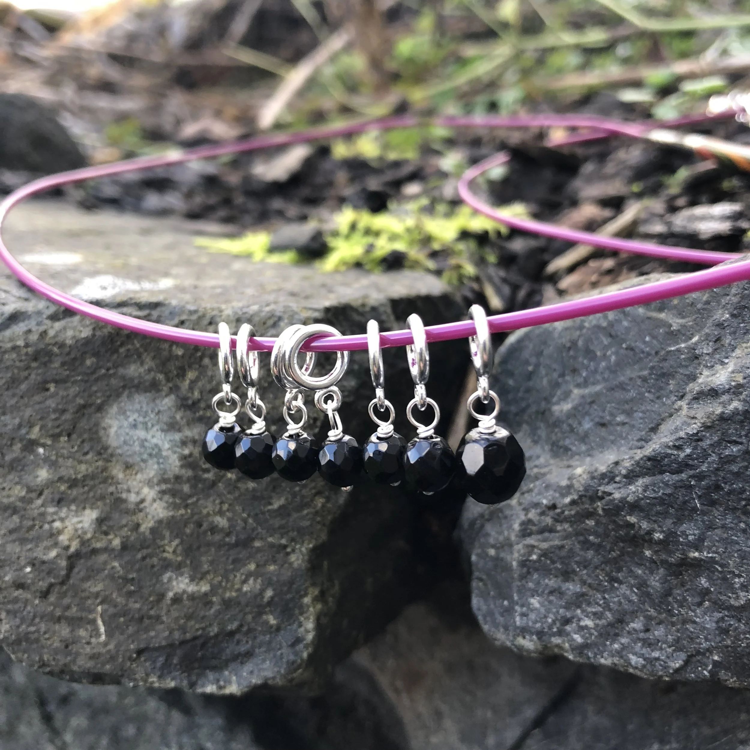 Stitch Markers - Black Onyx