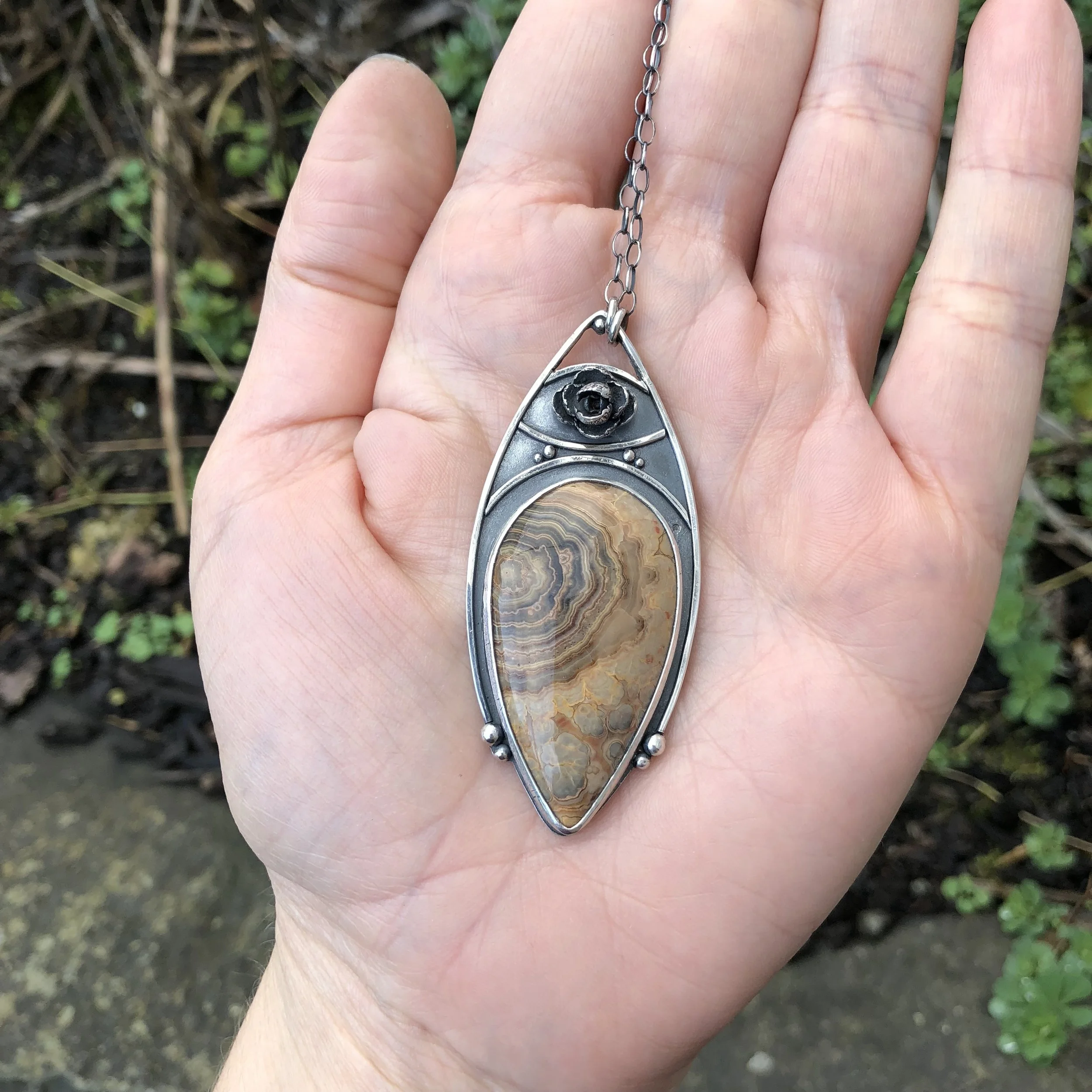 Flowering Tube Onyx Necklace