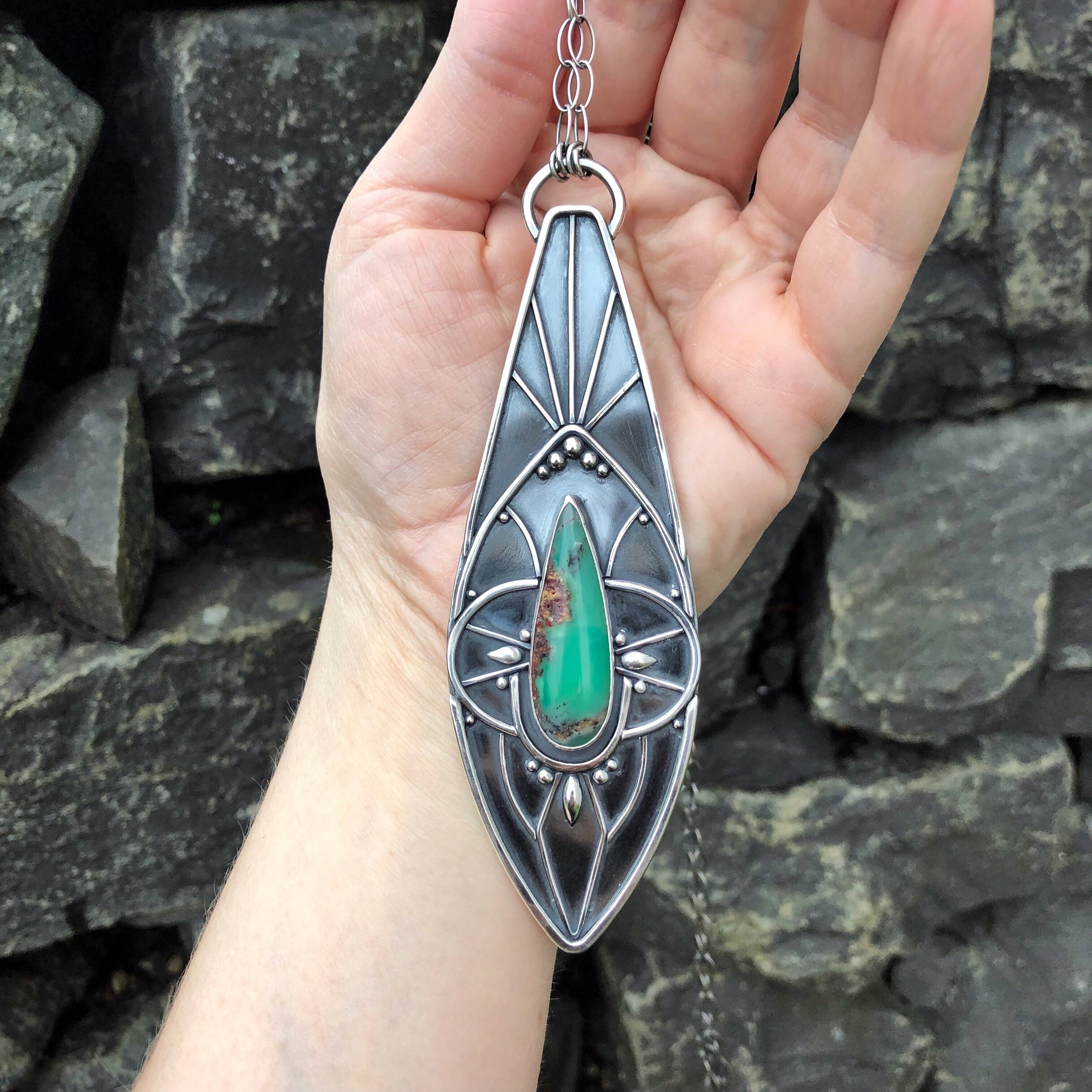 Large Chrysoprase Necklace