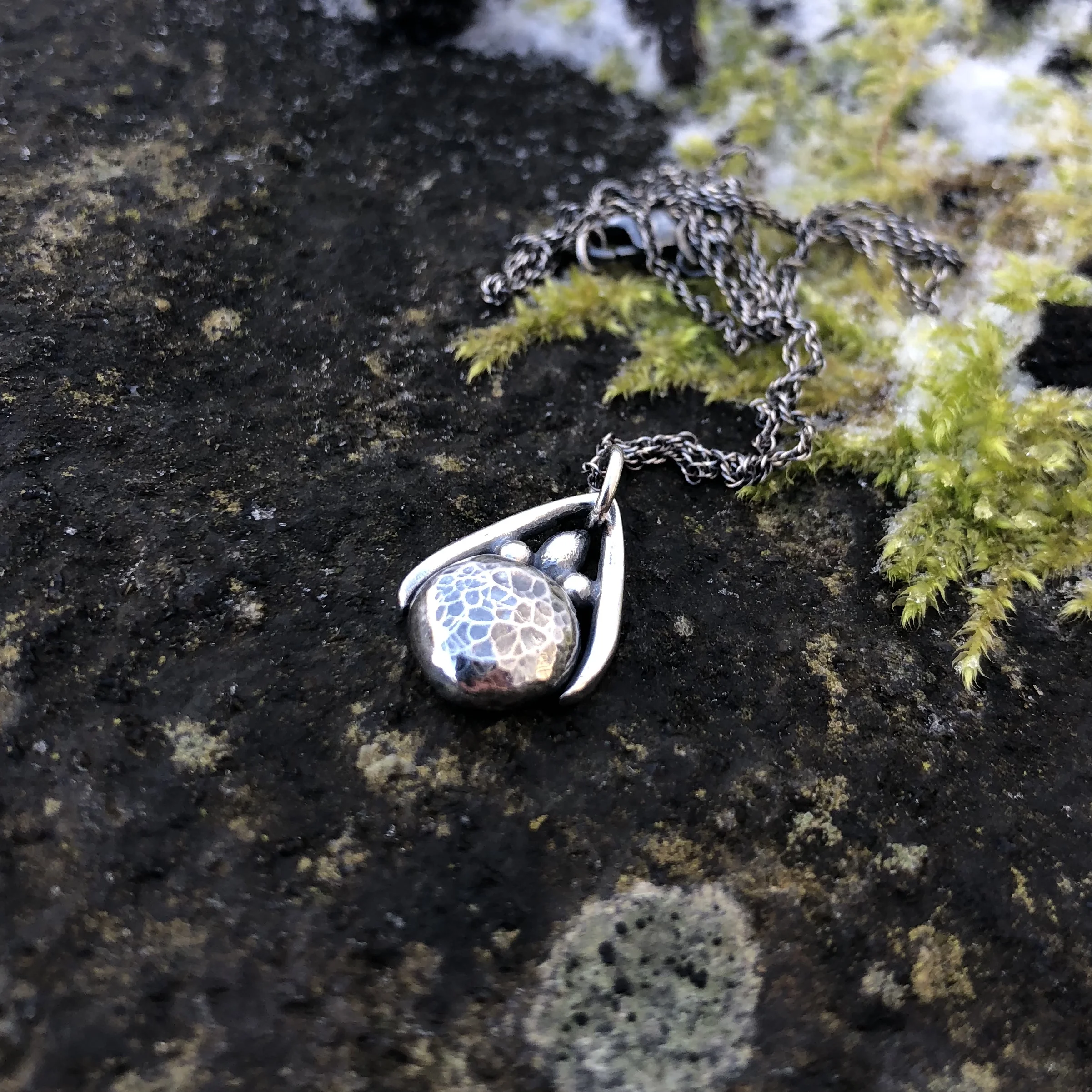 Hammered Gem Necklace