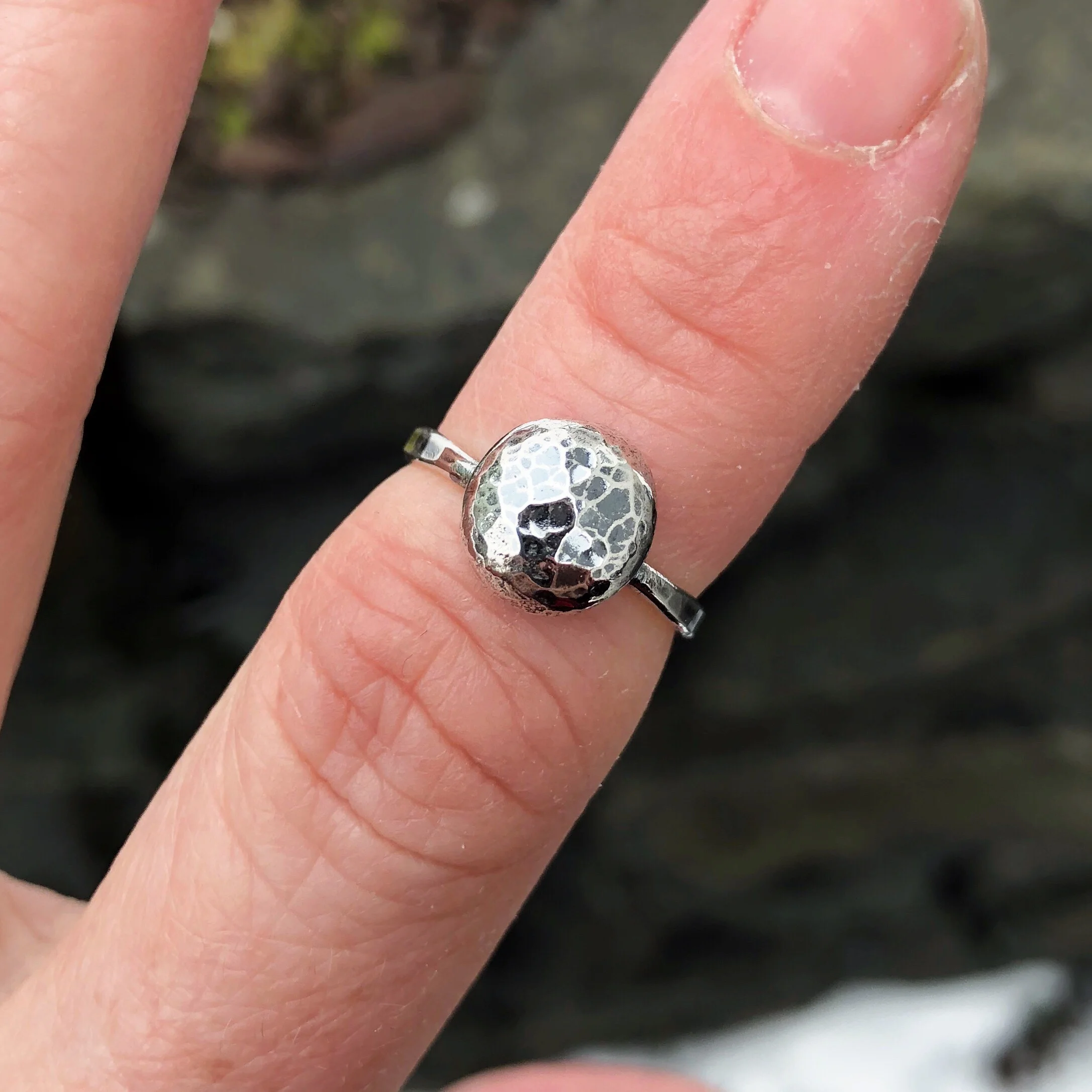 Hammered Sterling Gem