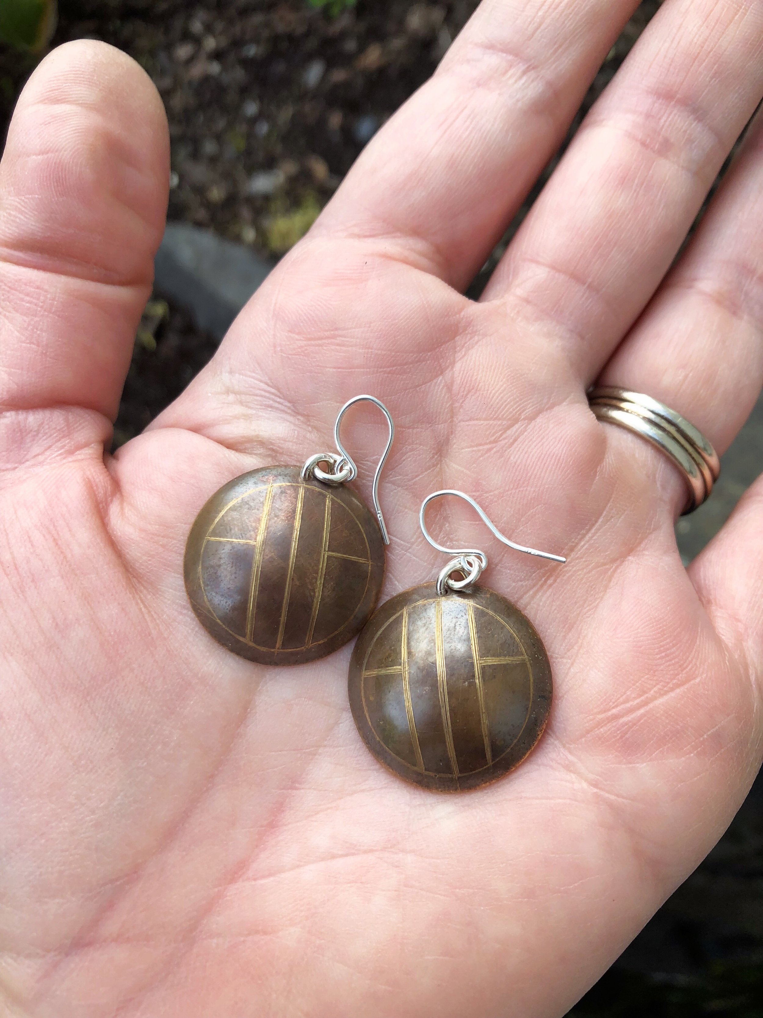 Deco Brass Earrings