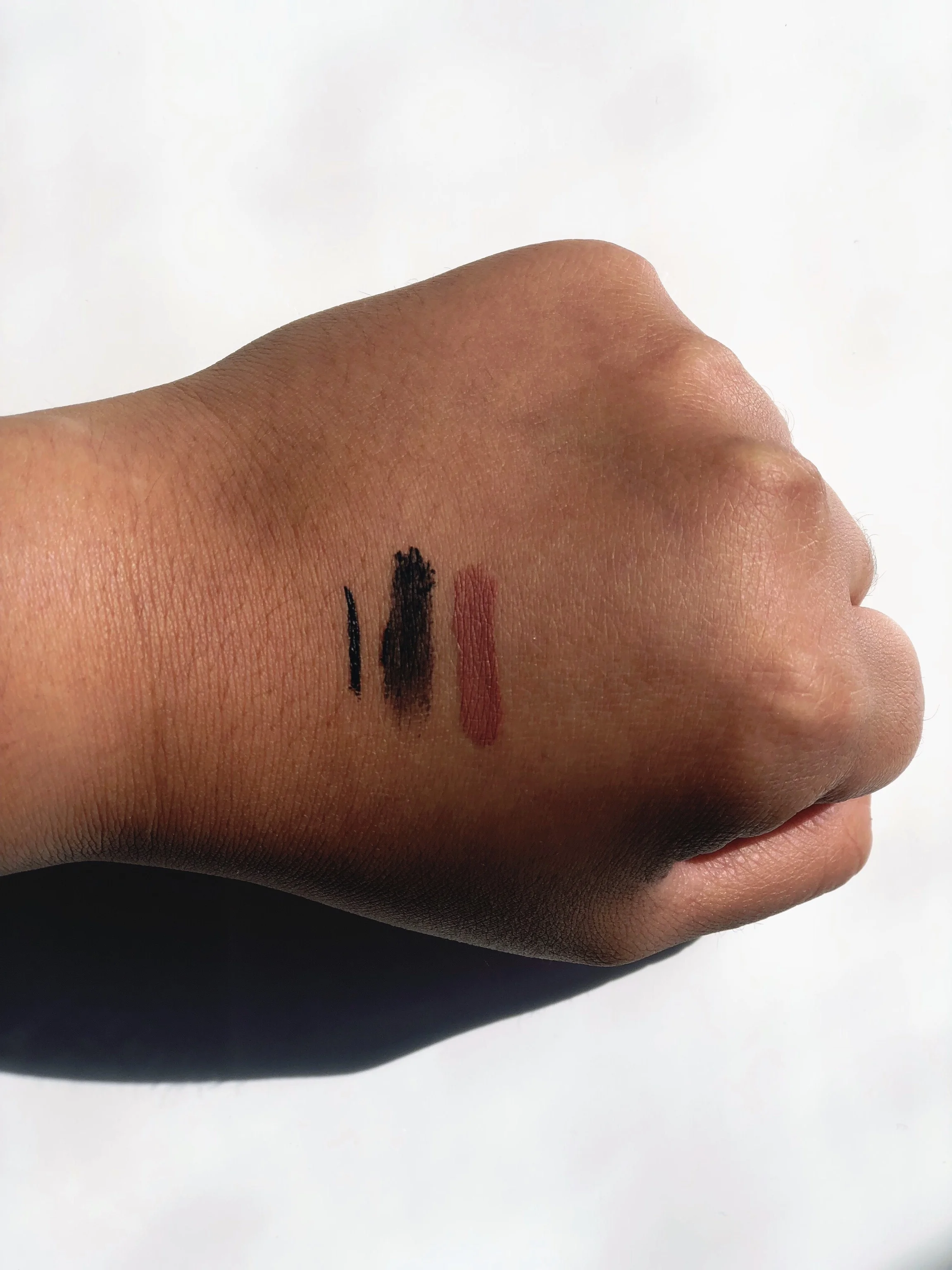 L to R: Dolly Wink Eyeliner, Clinique High Impact Mascara, NYX Lip Lingerie Matte Liquid Lipstick