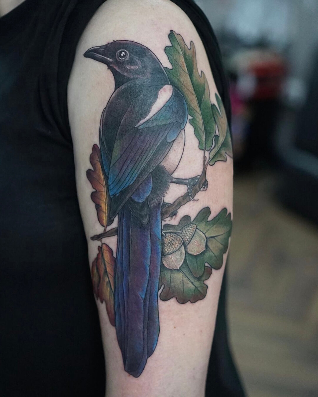 Beaut magpie from @amandatattoos 🐦 Amanda is on walk ins every Friday or contact her directly for June bookings 😍😍​​​​​​​​​.
.
#threekingstattoo #3KLDN #threekingslondon #3K #tattoo #tattooing #london #deptford #brockley #southlondon #newcross #se