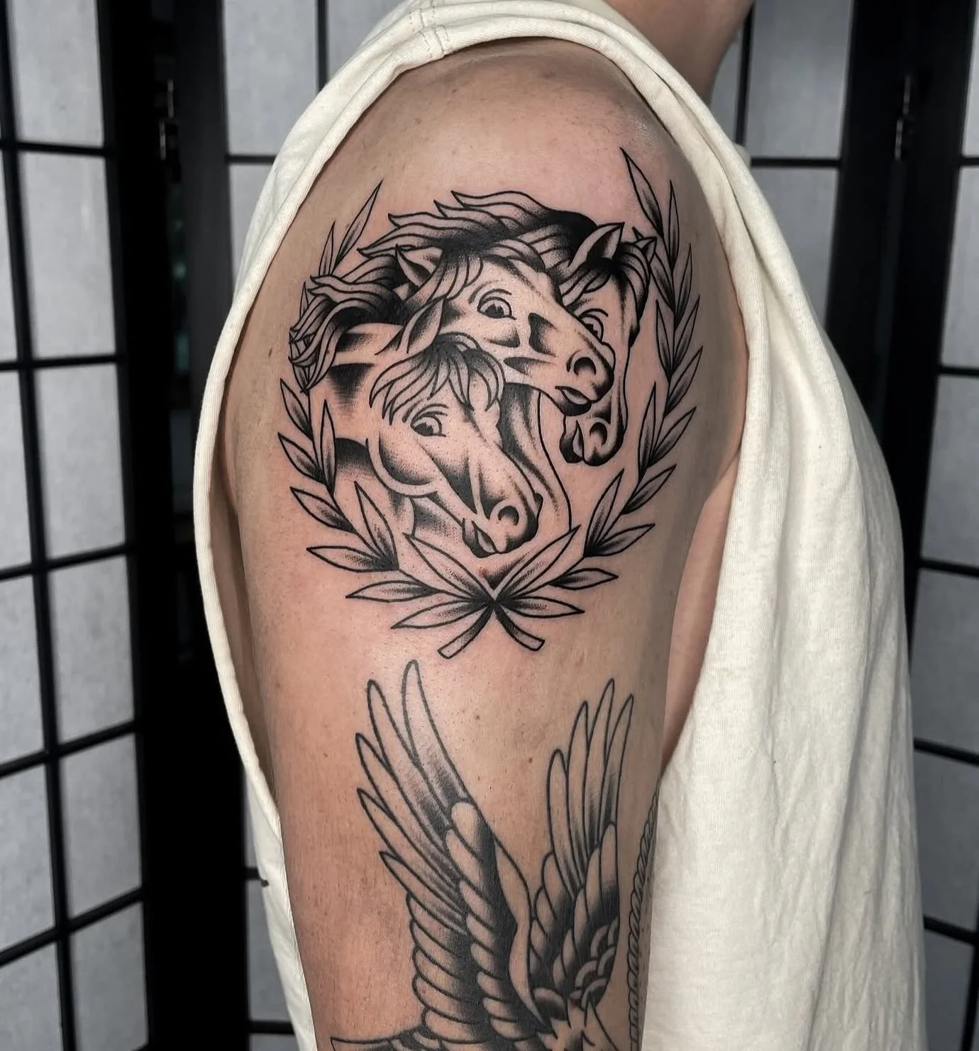 Pharaohs horses from @tattooswithjess ✨ Jess has space in October so reach out to her directly, to book! 
.
.
#threekingstattoo #3KLDN #threekingslondon #3K #tattoo #tattooing #london #deptford #brockley #southlondon #newcross #se8 #tattooartist #tat