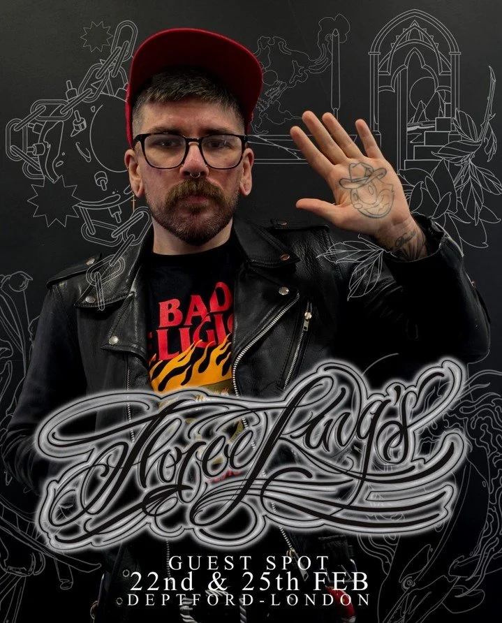 We&rsquo;ll have the wonderful @empireofdirt.tattoo with us in Feb! George be with us for two days so reach out to him directly to book! Head over to George&rsquo;s page to check out the flash he has available and go get booking 😈