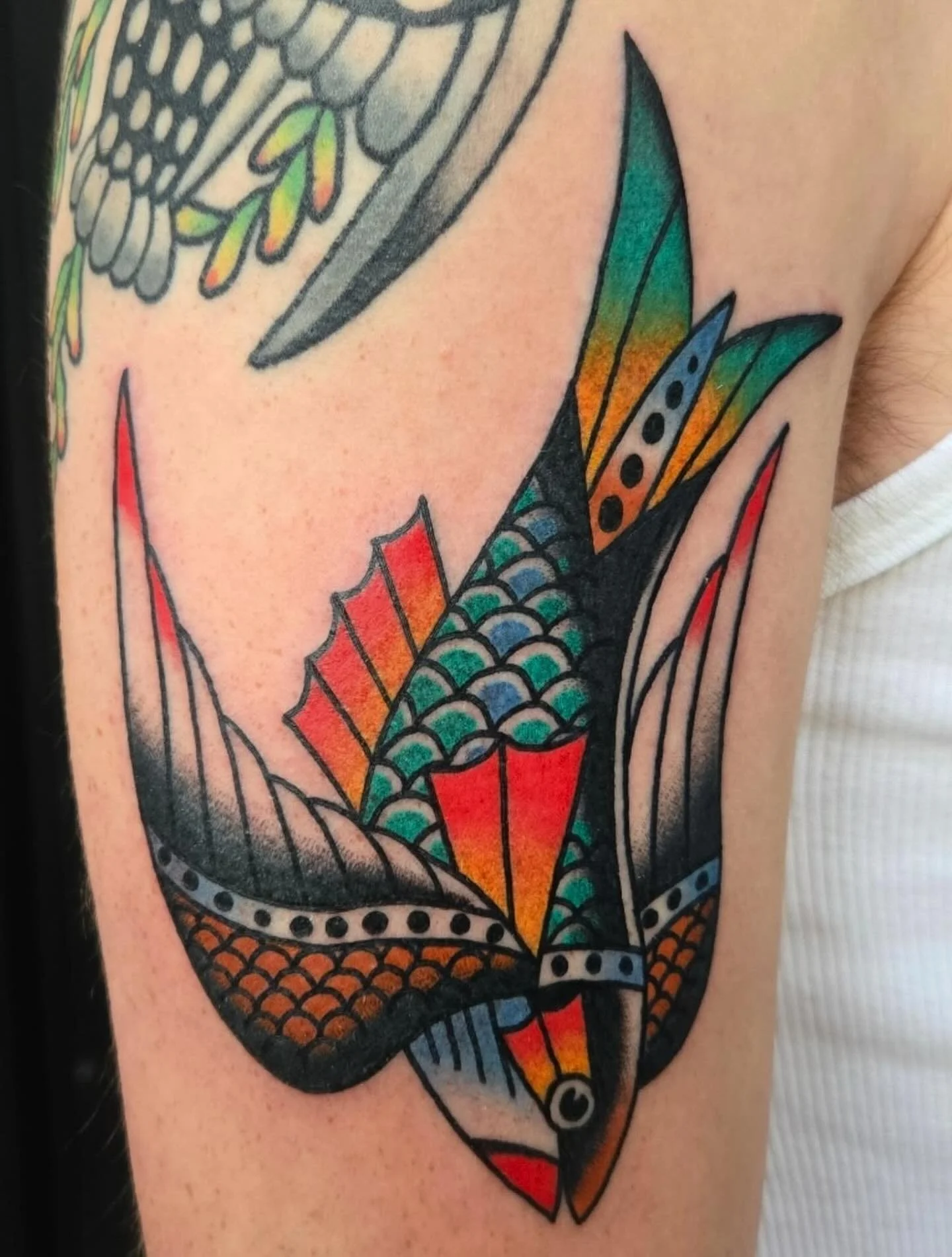 Flying fish by @brenn_cox
3KBK@THREEKINGSTATTOO.COM
.
.
.
#threekingstattoo #bright_and_bold #colortattoo #tattoosnob #tattoos