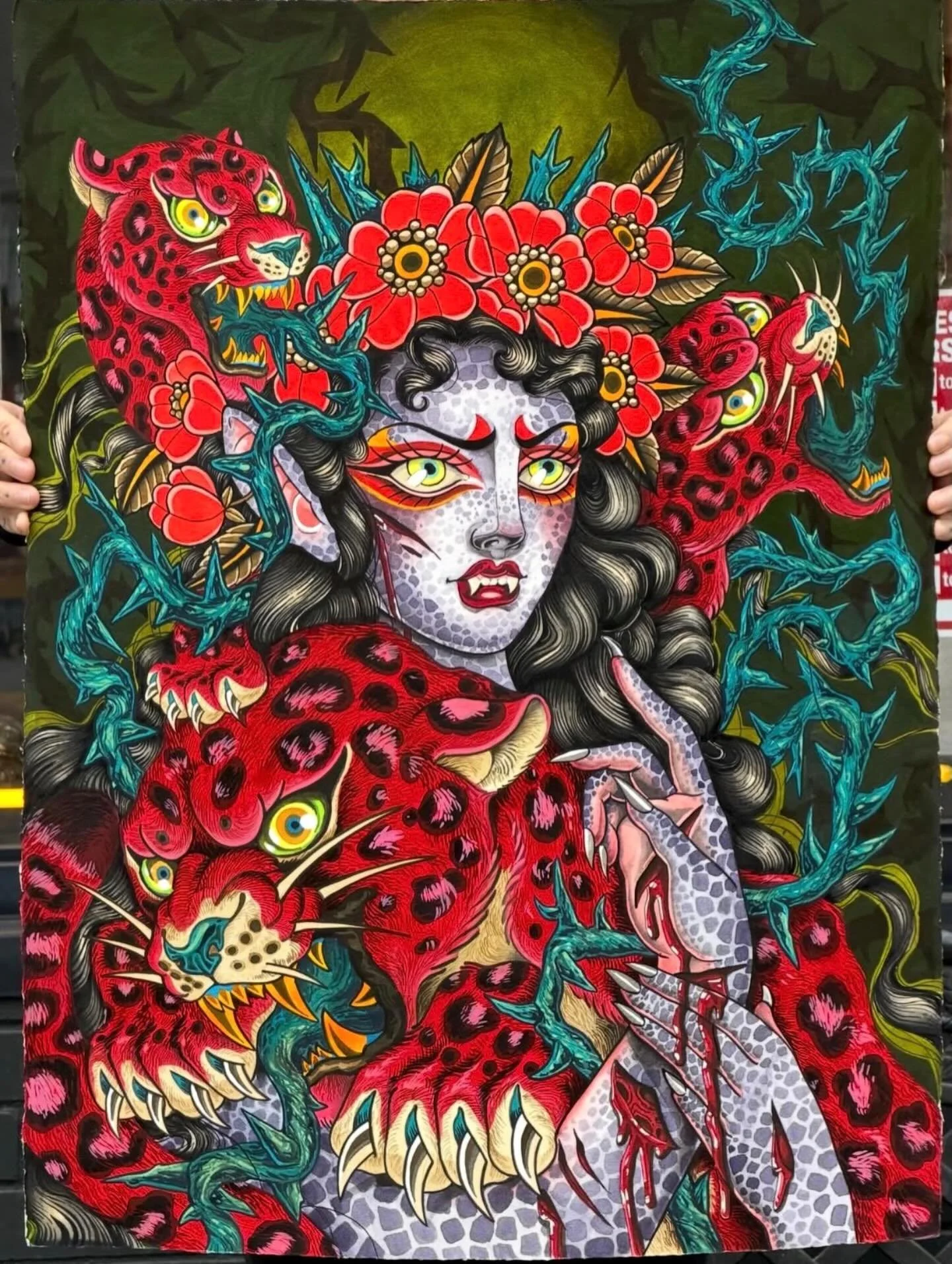 The newest original painting by the very talented, @lorenaskunkrocker 💥
&bull;
3KBK@THREEKINGSTATTOO.COM
.
.
.
#threekingstattoo #ladytattooartist #colombiantattooartist #fineart #paintingsoninstagram