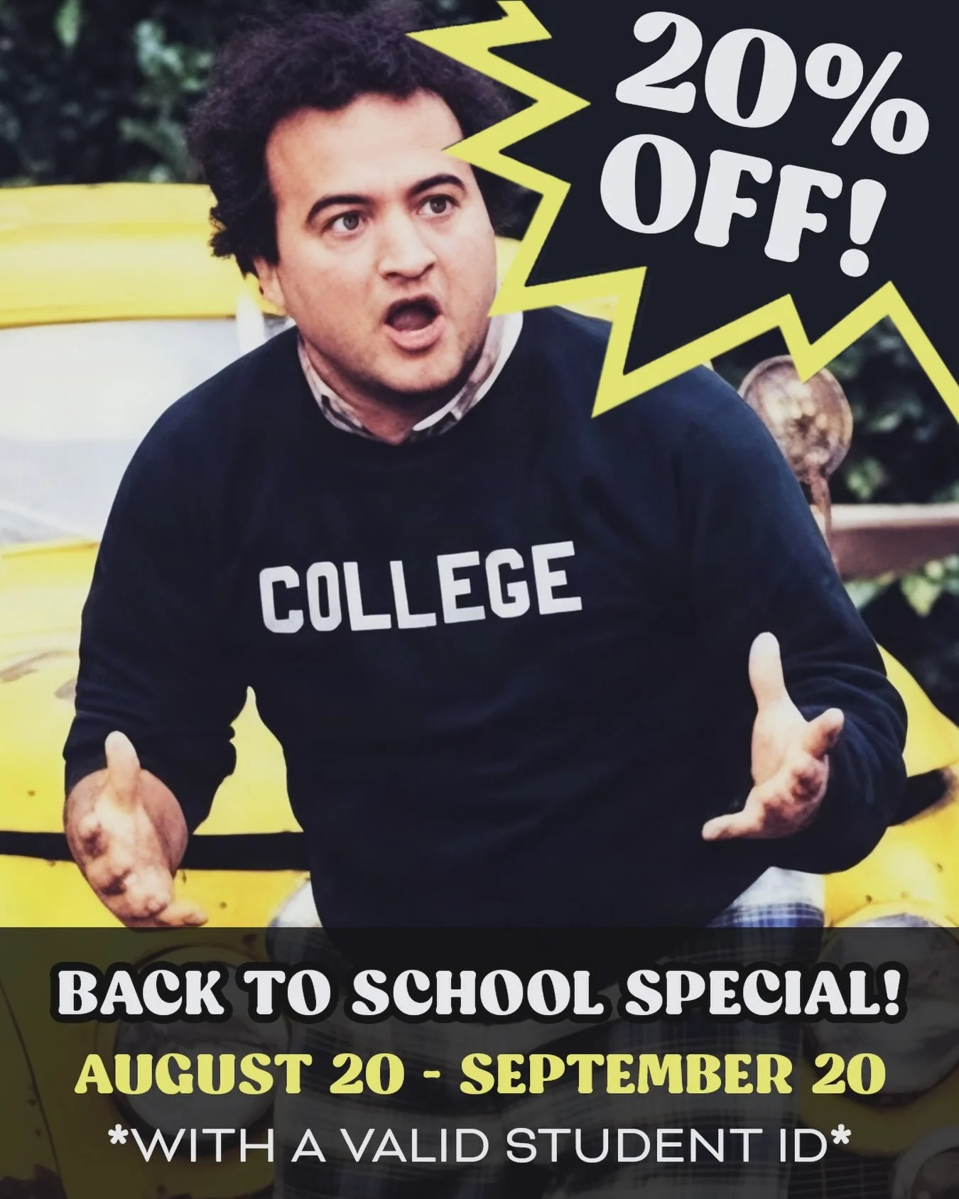 COLLEGE IS SO BACK! So is your discount. 📚

20% OFF Aug 20 - Sept 20 with a valid college ID. 

**Applies to walk-in tattoos only**

**18+ only!**

First tattoo? Cover-up from last semester? We got you🤝! 

#collegetattoo #backtoschool #longislandta