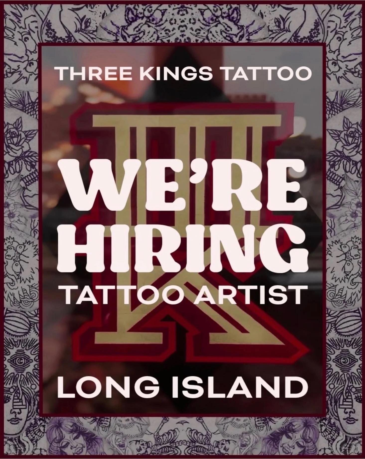 We&rsquo;re hiring! We&rsquo;re looking to add a new artist to the Three Kings Tattoo family with an opportunity at our Merrick, Long Island location.

We are searching for a collaborative, high-energy artist with a clientele who is passionate about 