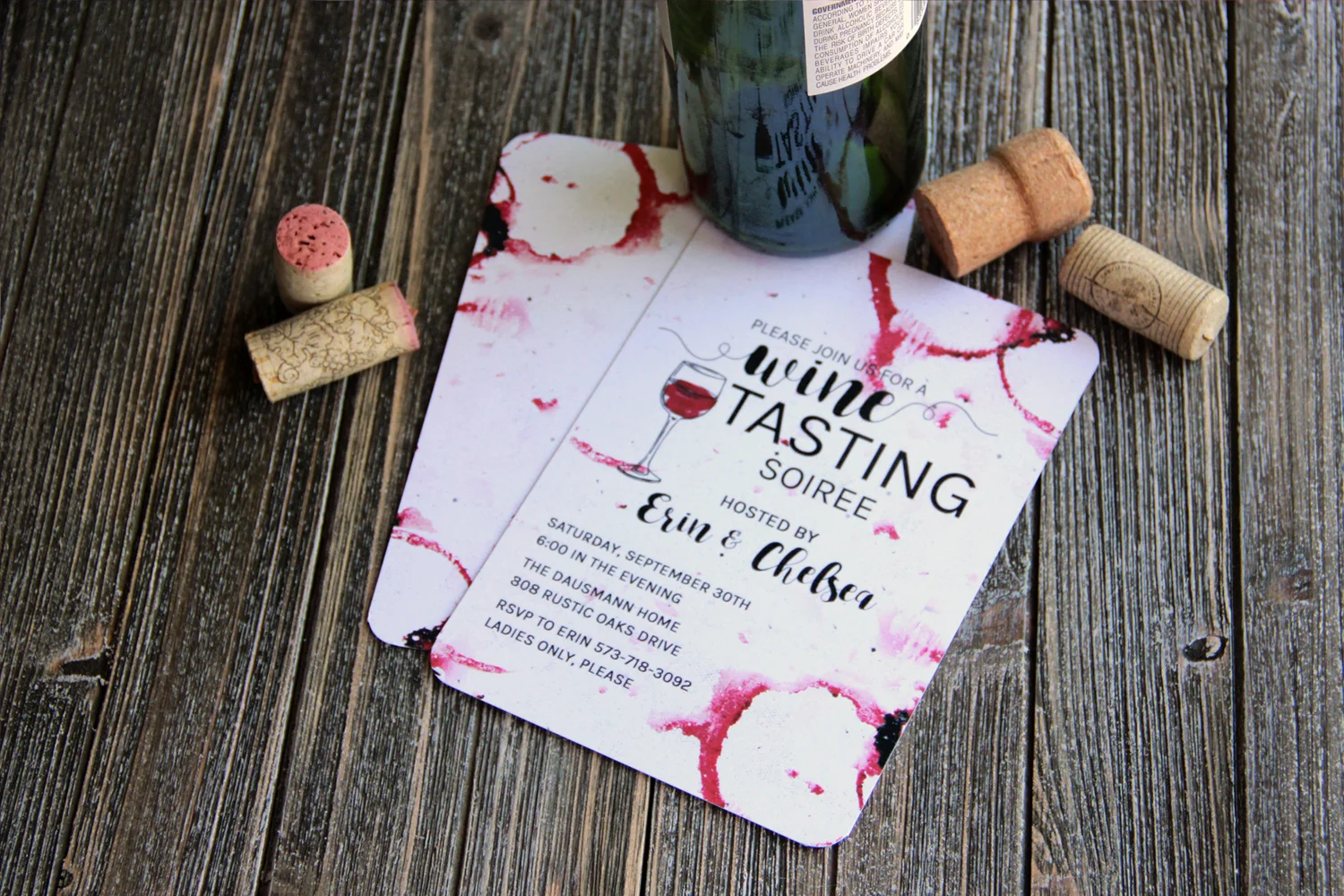 Wine Tasting Party Invitations Wine and Cheese Soiree Invite Red