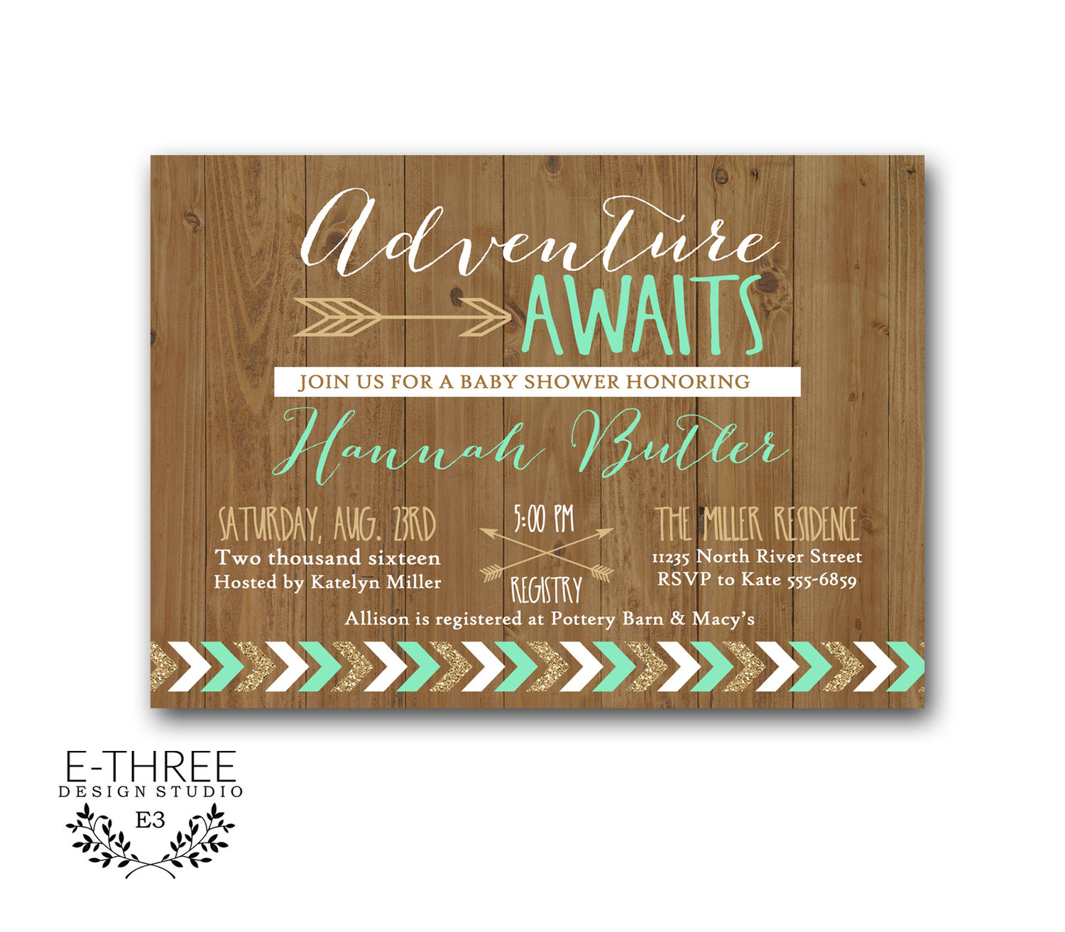 Tribal Baby Shower Invitation for a Boy