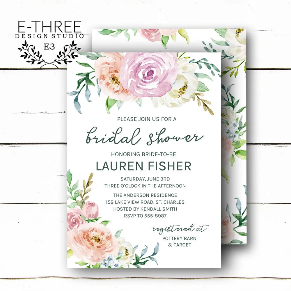 Floral Bridal Shower Invitations