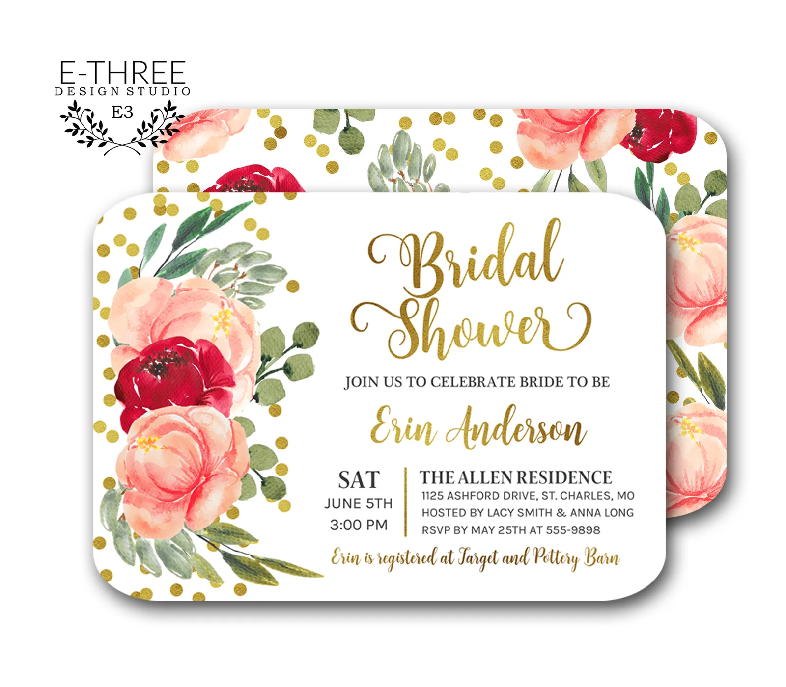 Floral Bridal Shower Invitations