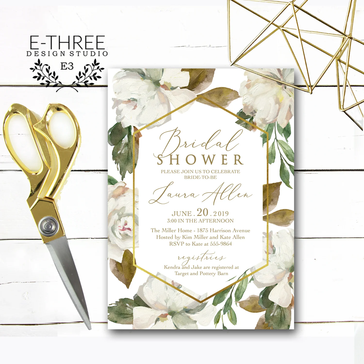 Southern Gardenia Bridal Shower Invitation