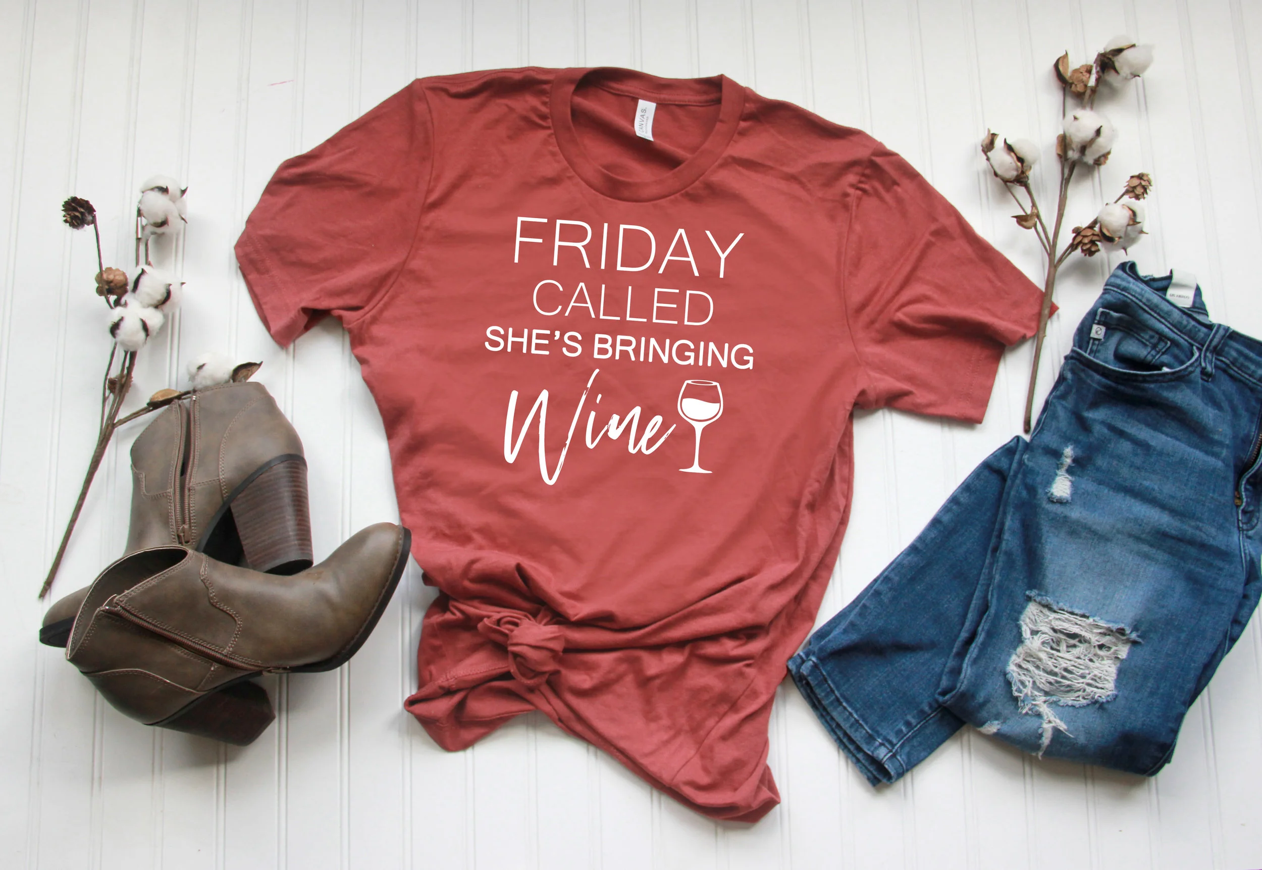 Friday Called She's Bringing Wine Shirt - Women's Funny Wine Lover T-shirt