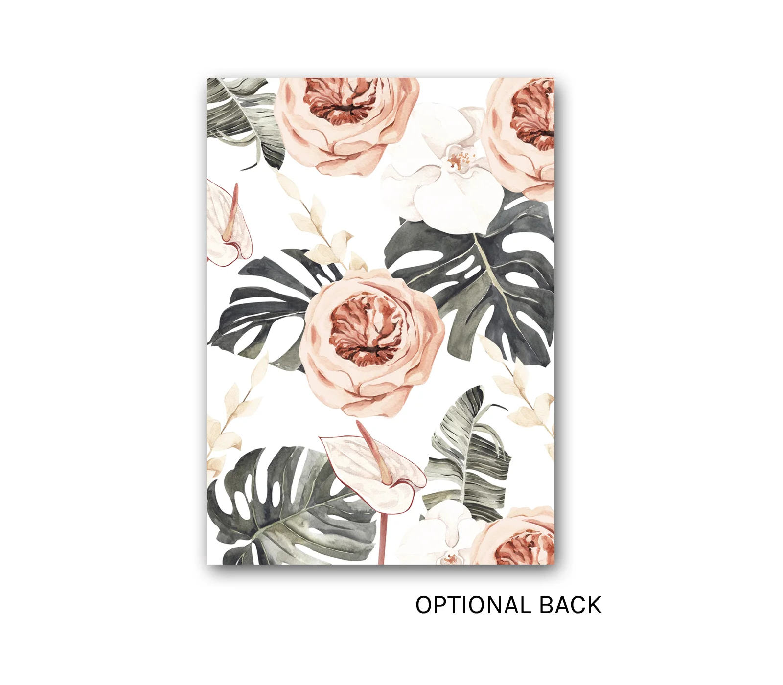 Elegant Tropical Bridal Shower Invitation with Flowers and Gold Geometric Frame